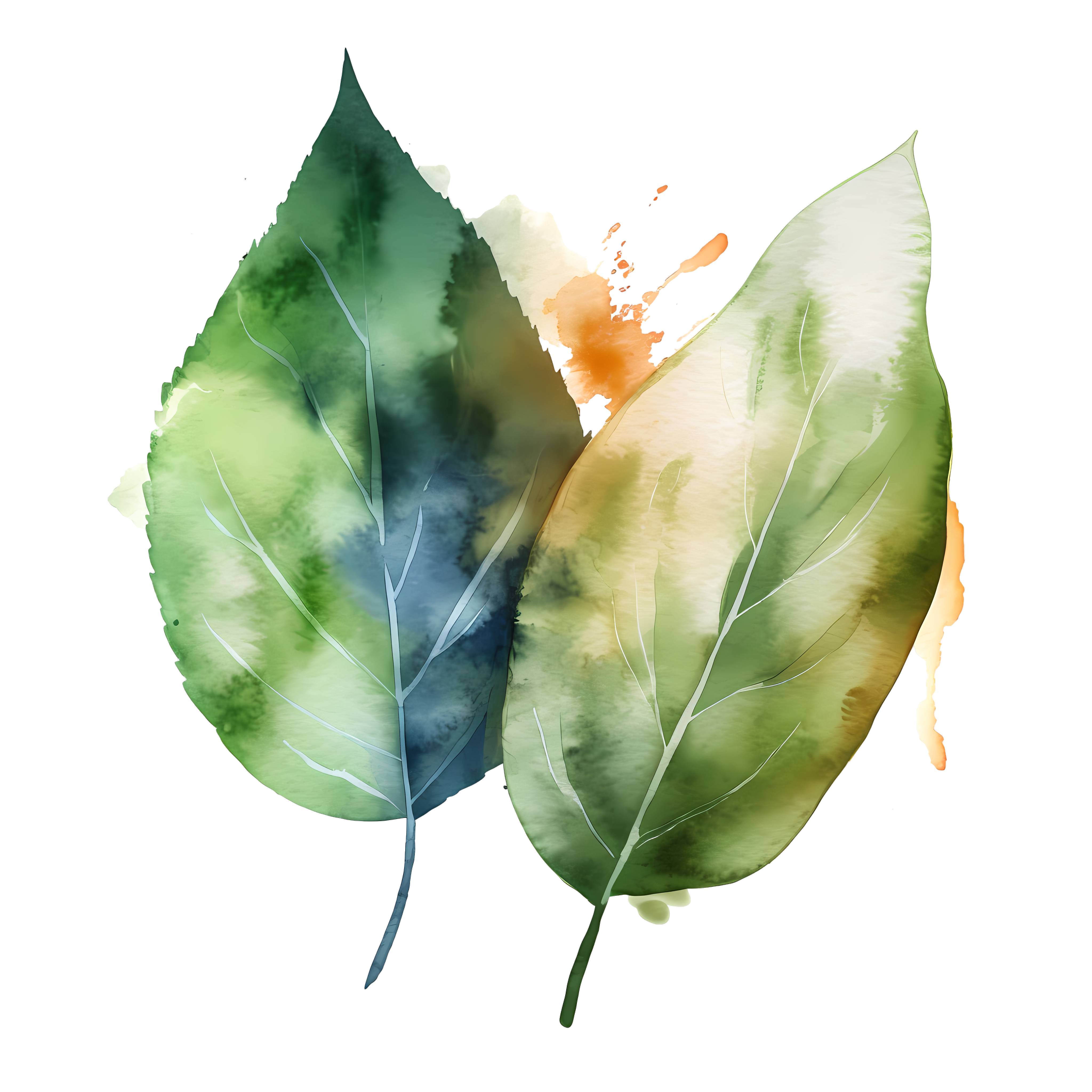 Nature Green Watercolor Leaf PNG Material