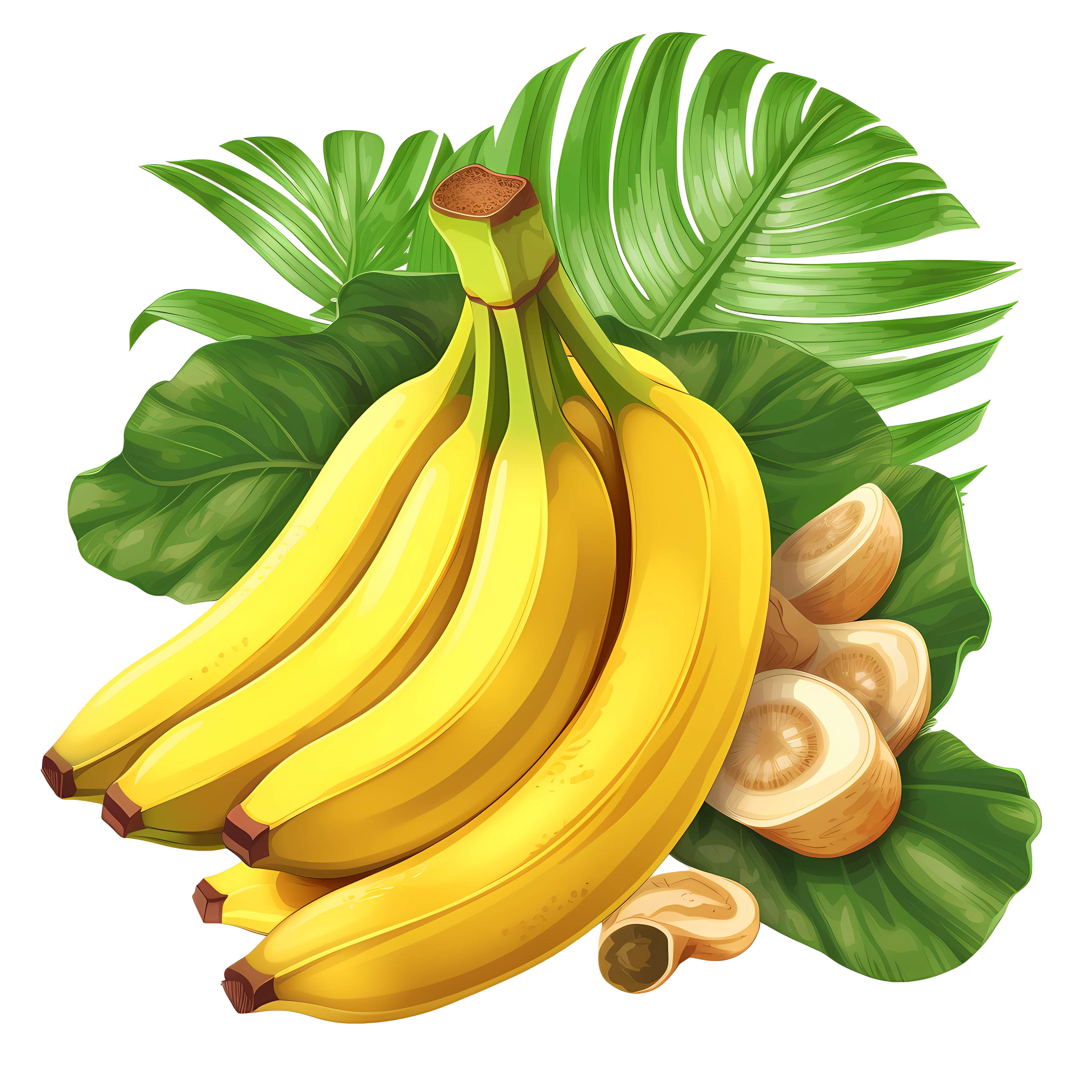 Fresh fruit banana illustration PNG material