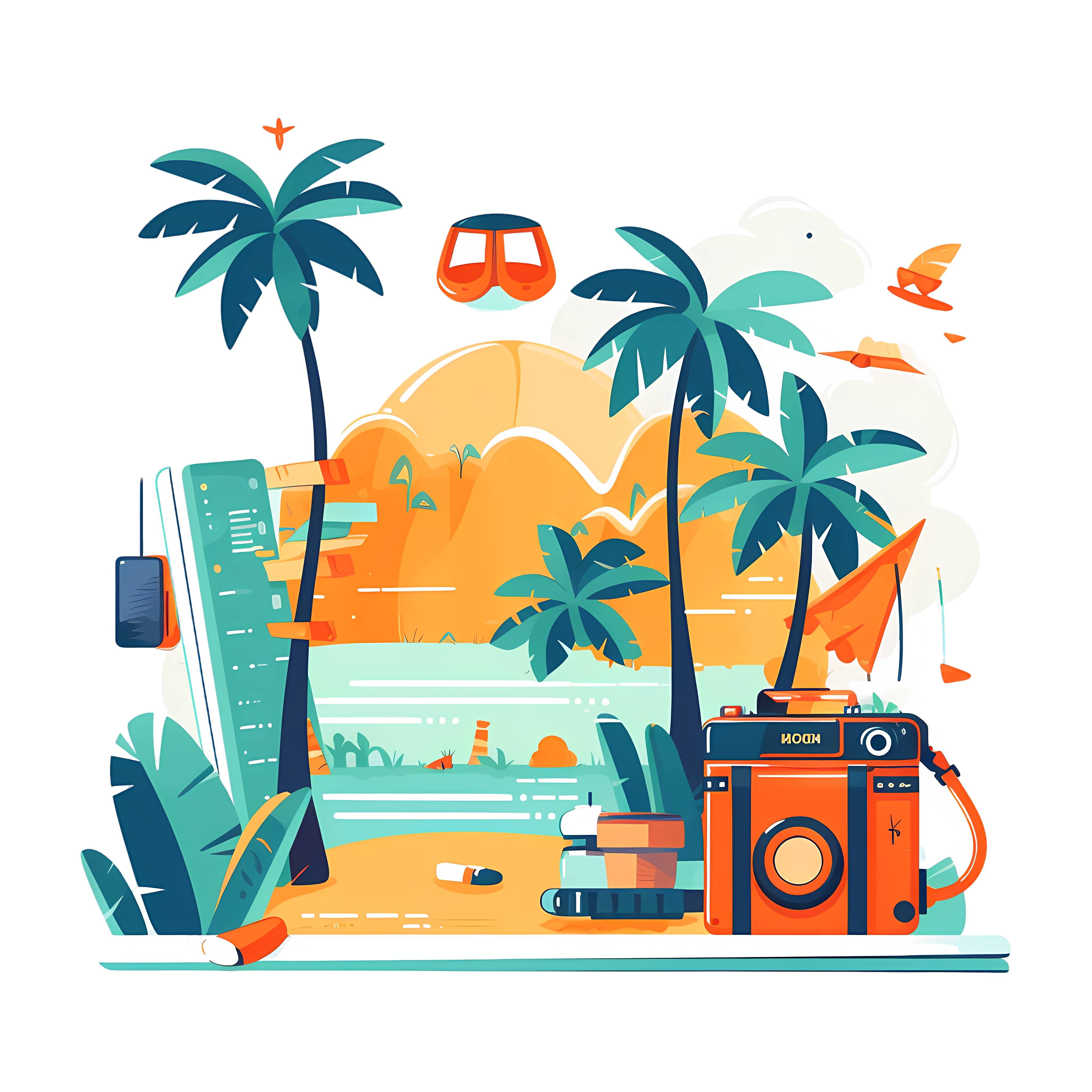 Tropical Beach Leisure Travel PNG Material