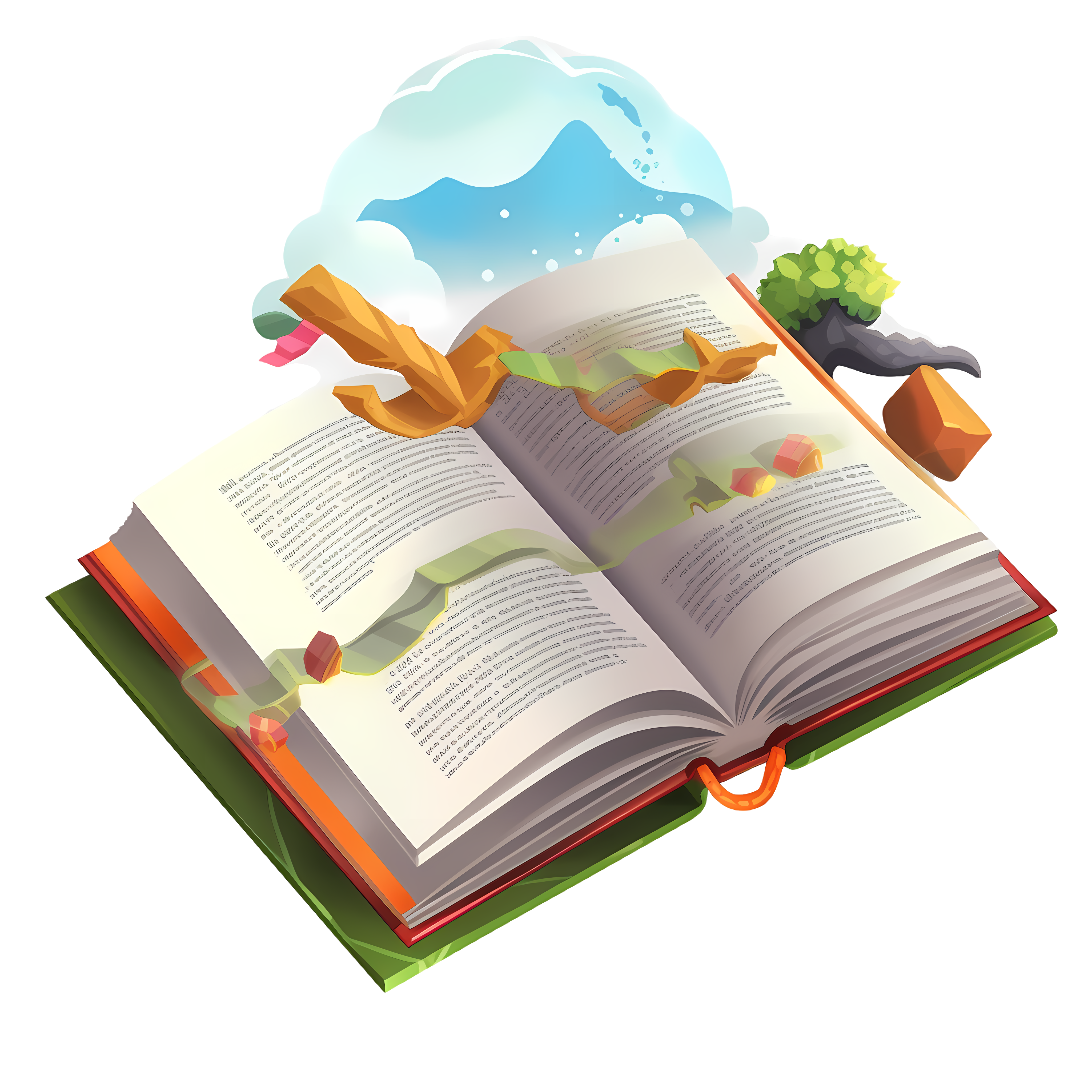 Creative Design 3D Stereo Illustration Book PNG Material