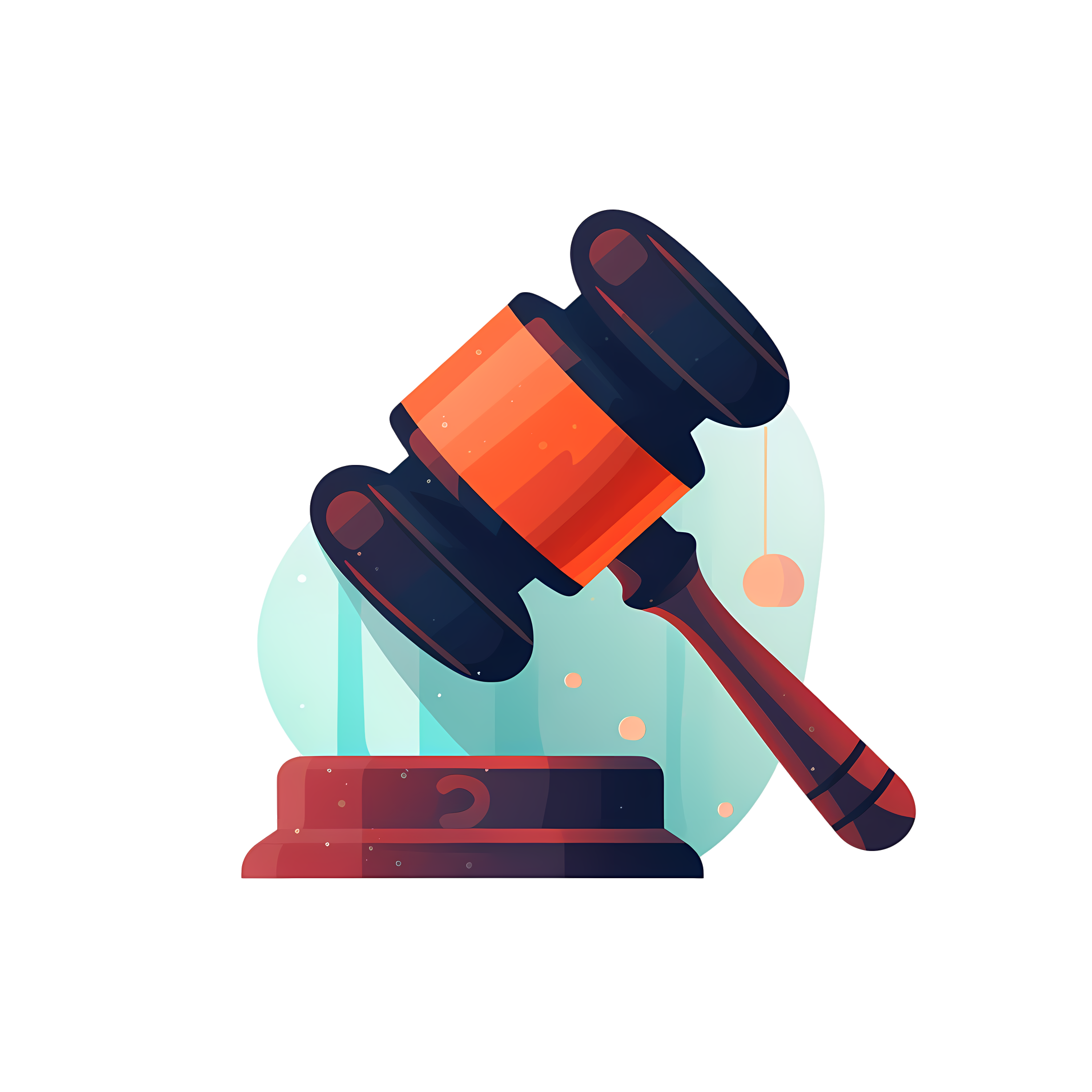 Colorful Creative Legal Hammer HD Transparent Illustration