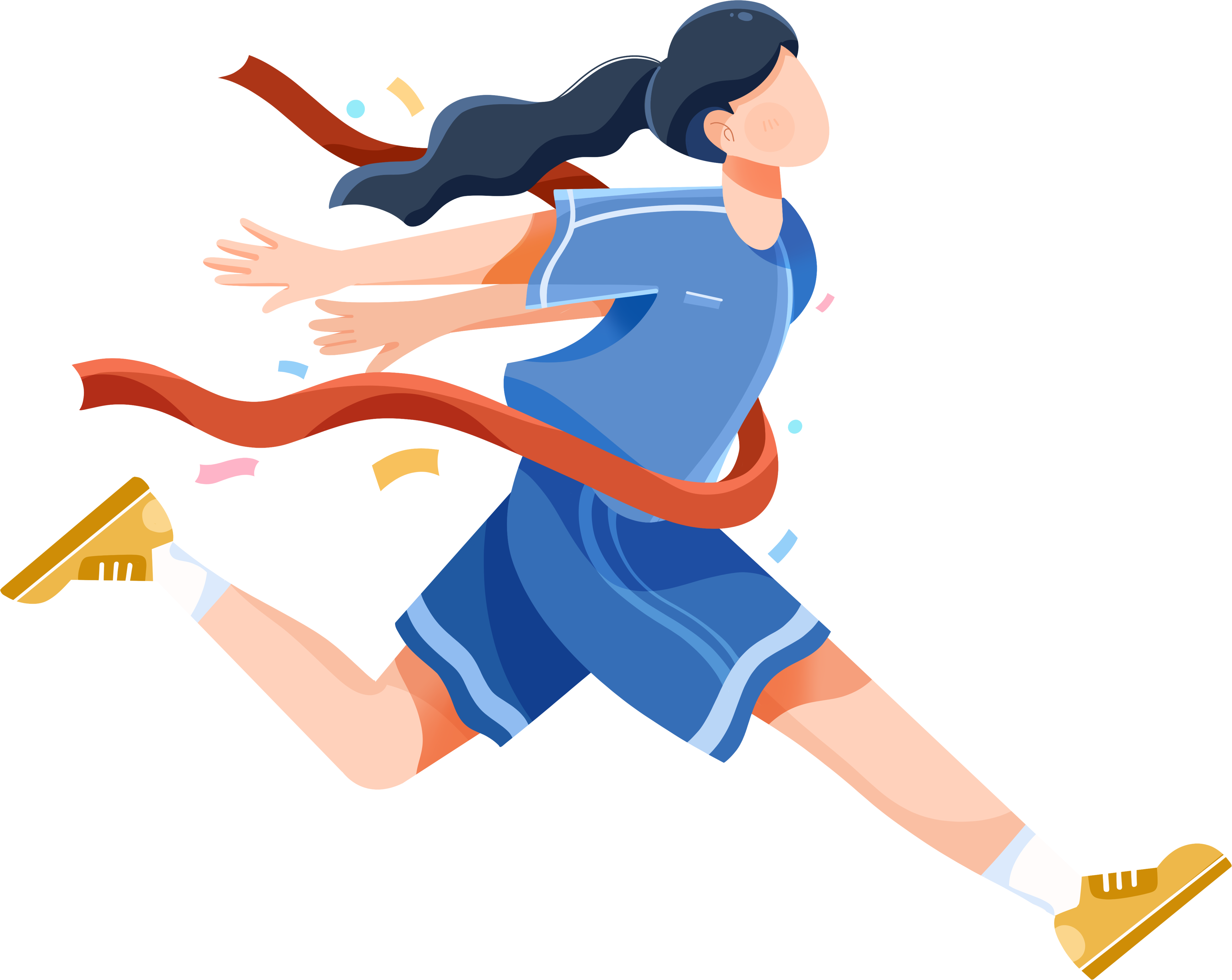 Materials for girls celebrating happily during the high school entrance exam sprint