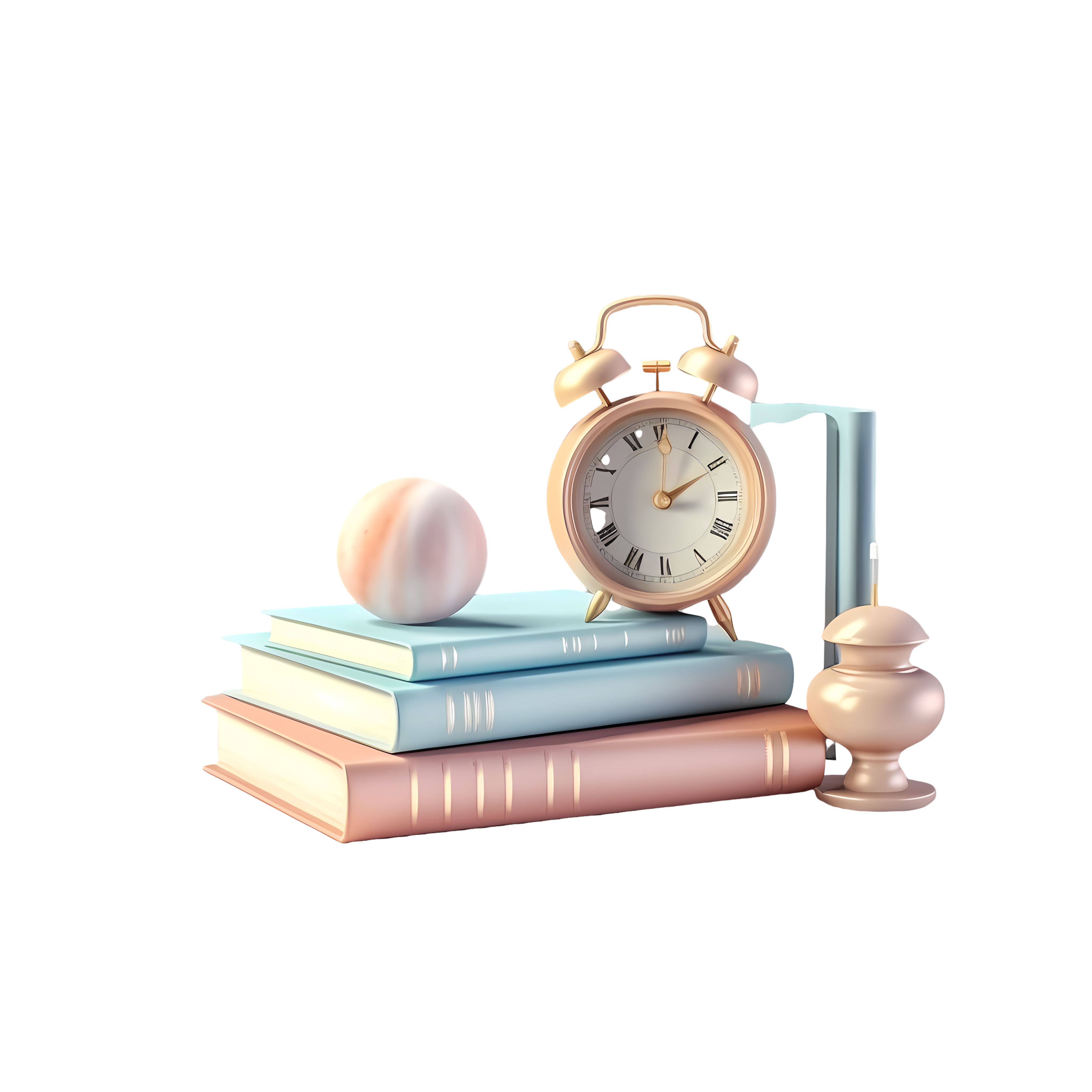Light and soft blue cartoon alarm clock