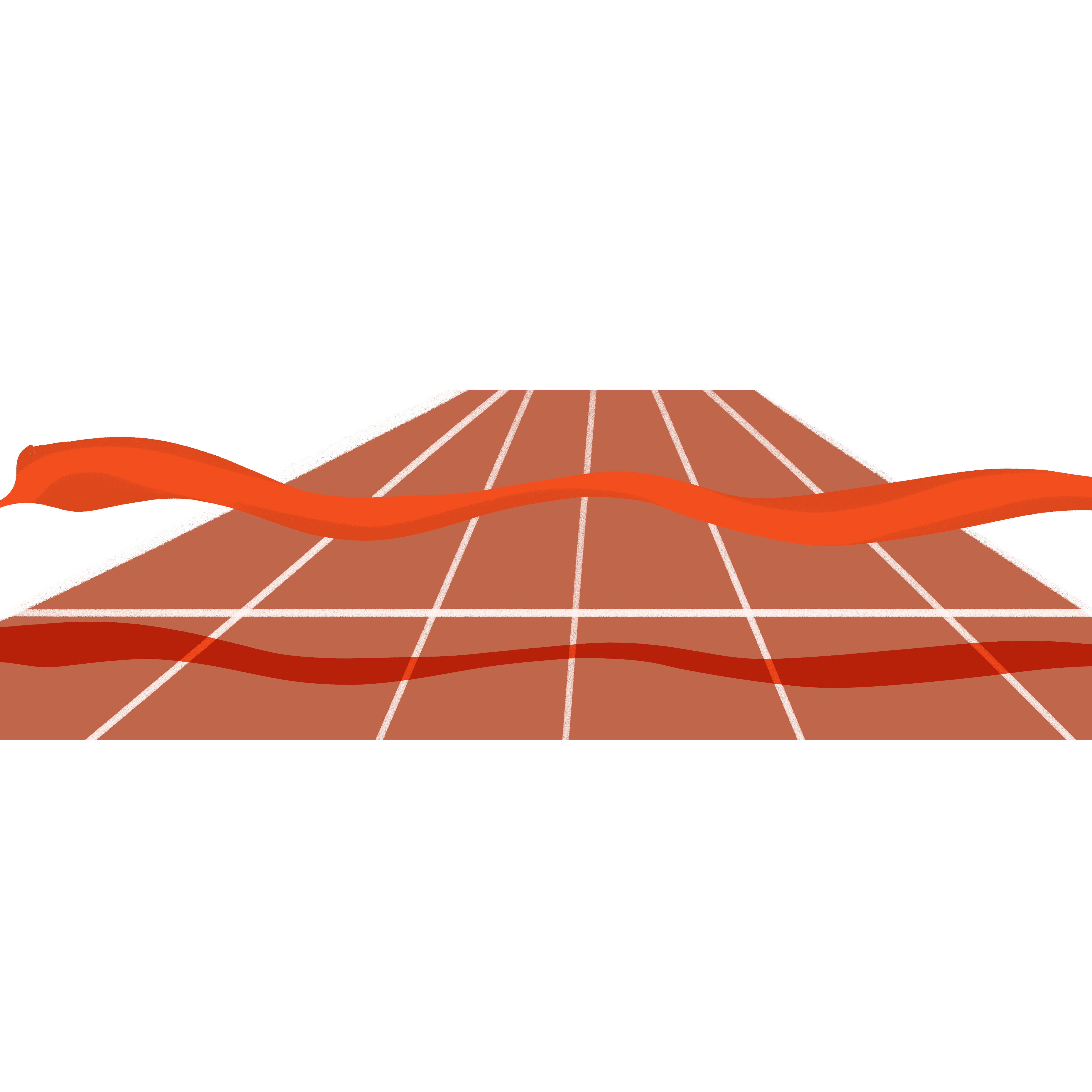 Illustration of a plastic track at a campus sports meeting