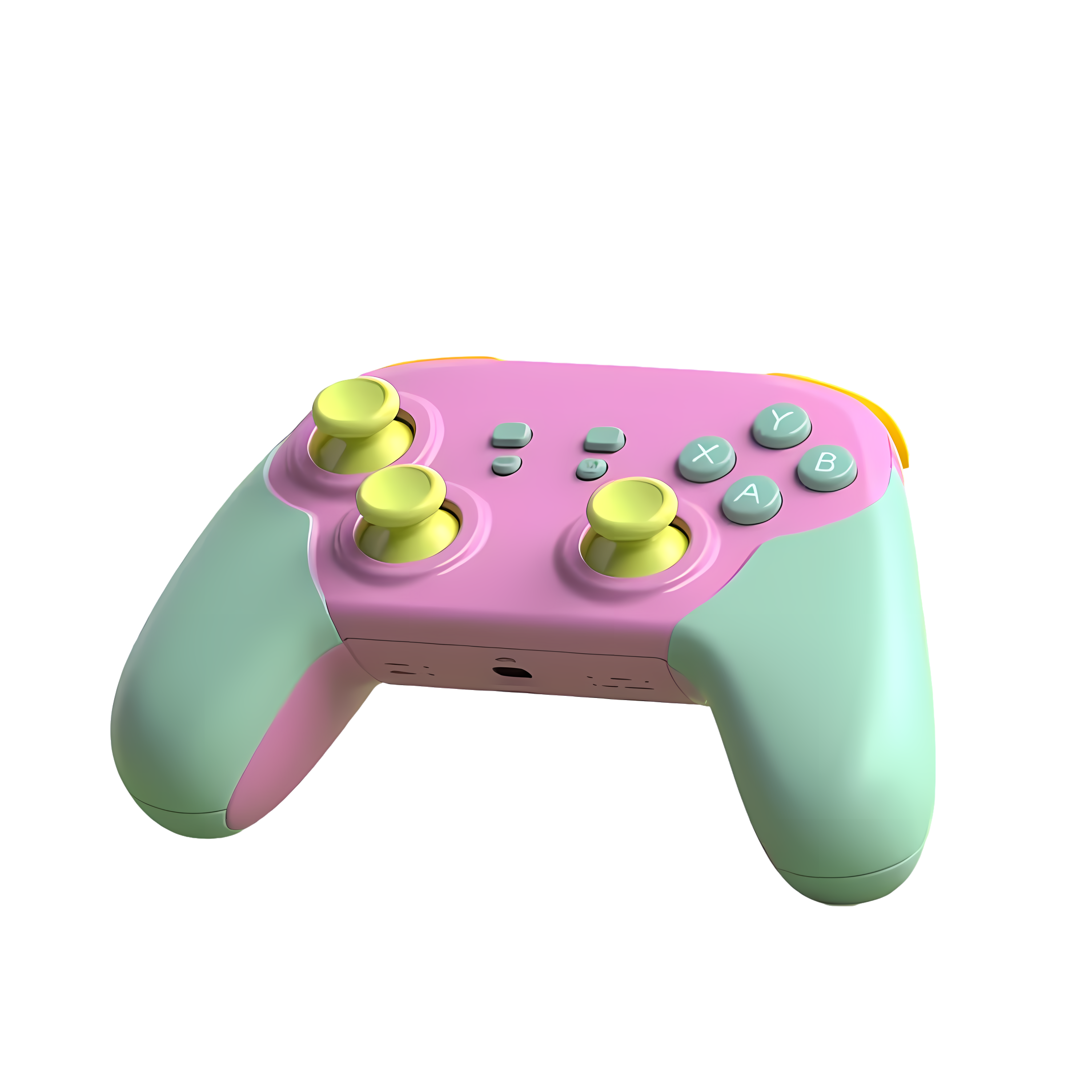 Light green cartoon 3D game console illustration material