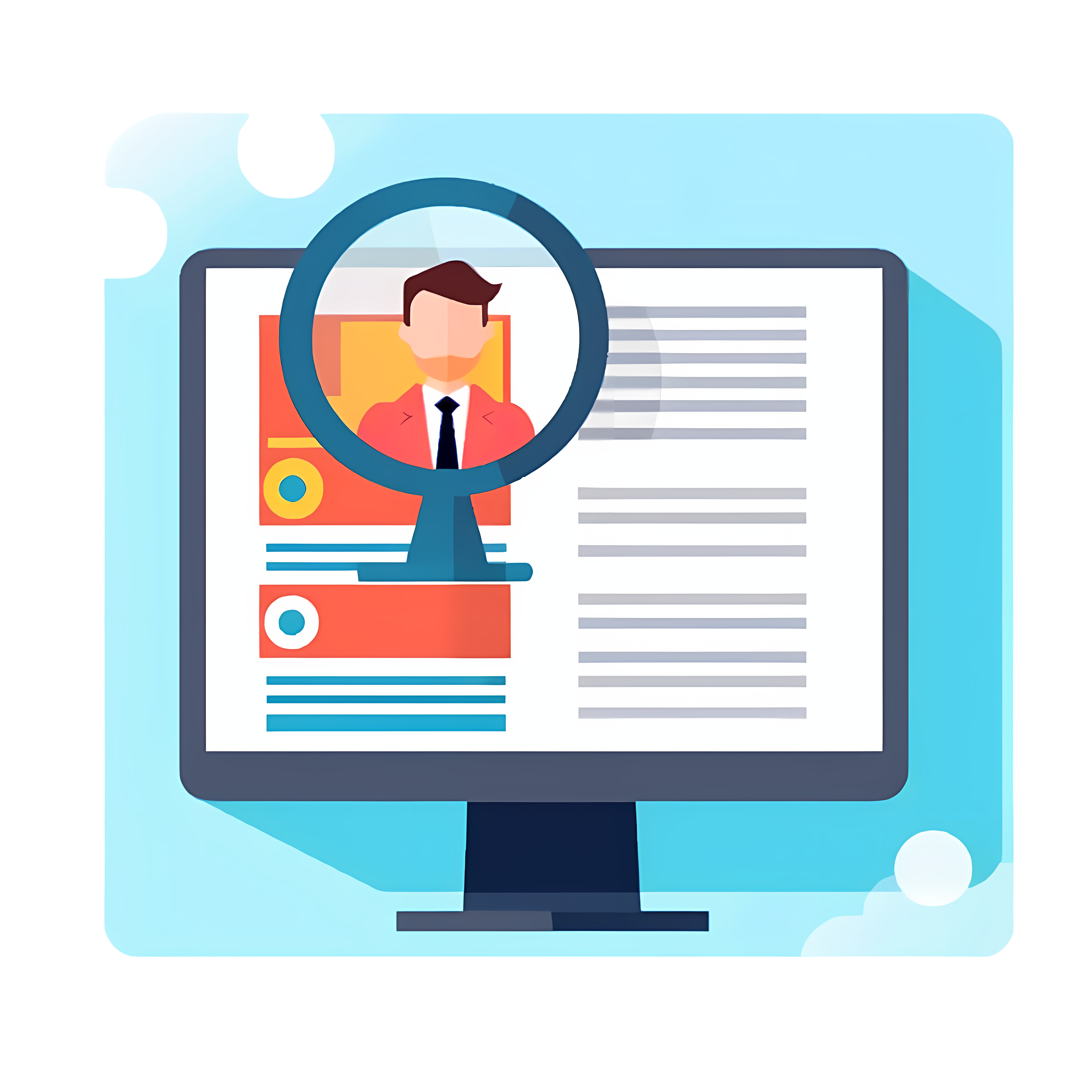 Online website recruitment talent illustration png for commercial use