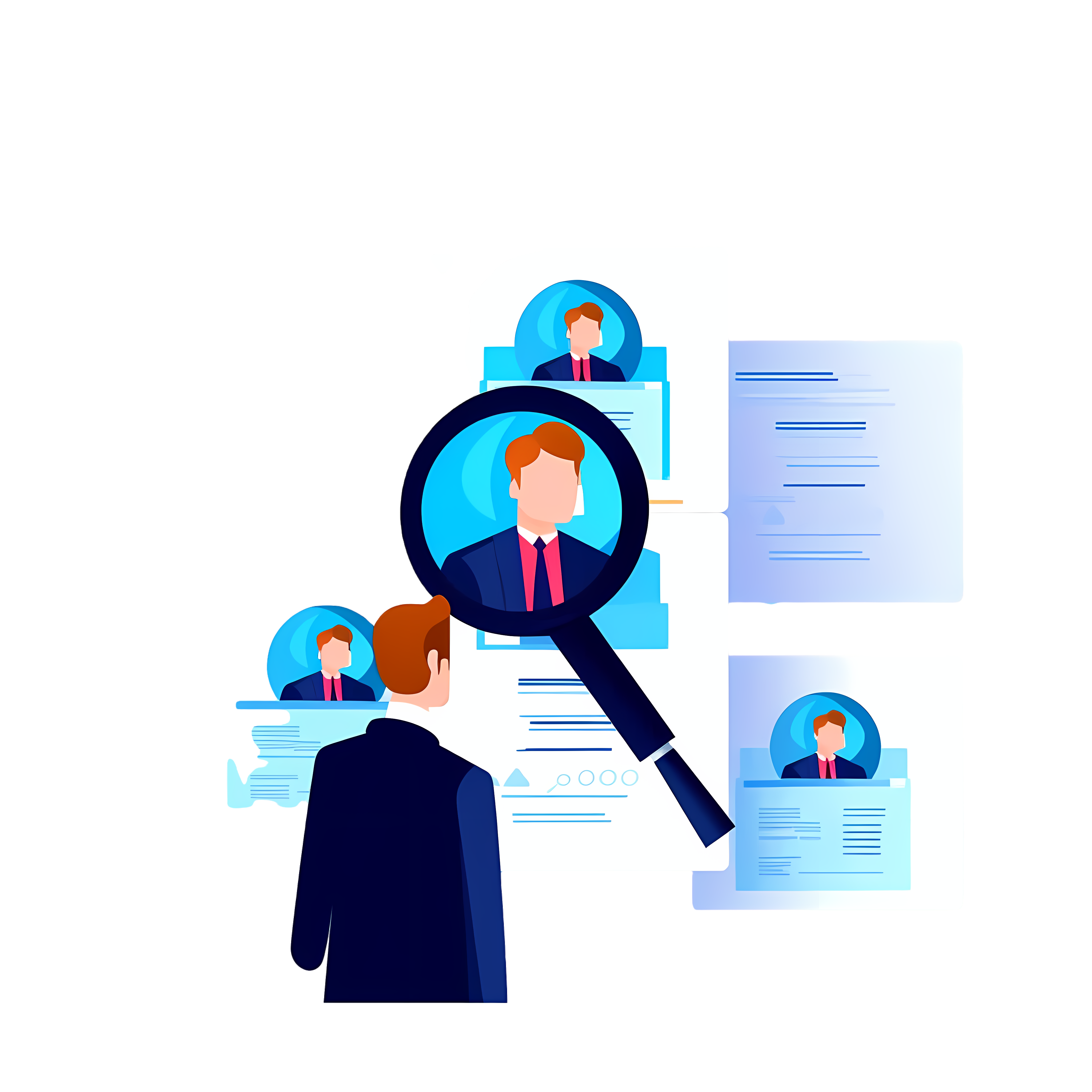 Illustration materials for resume screening on job search websites