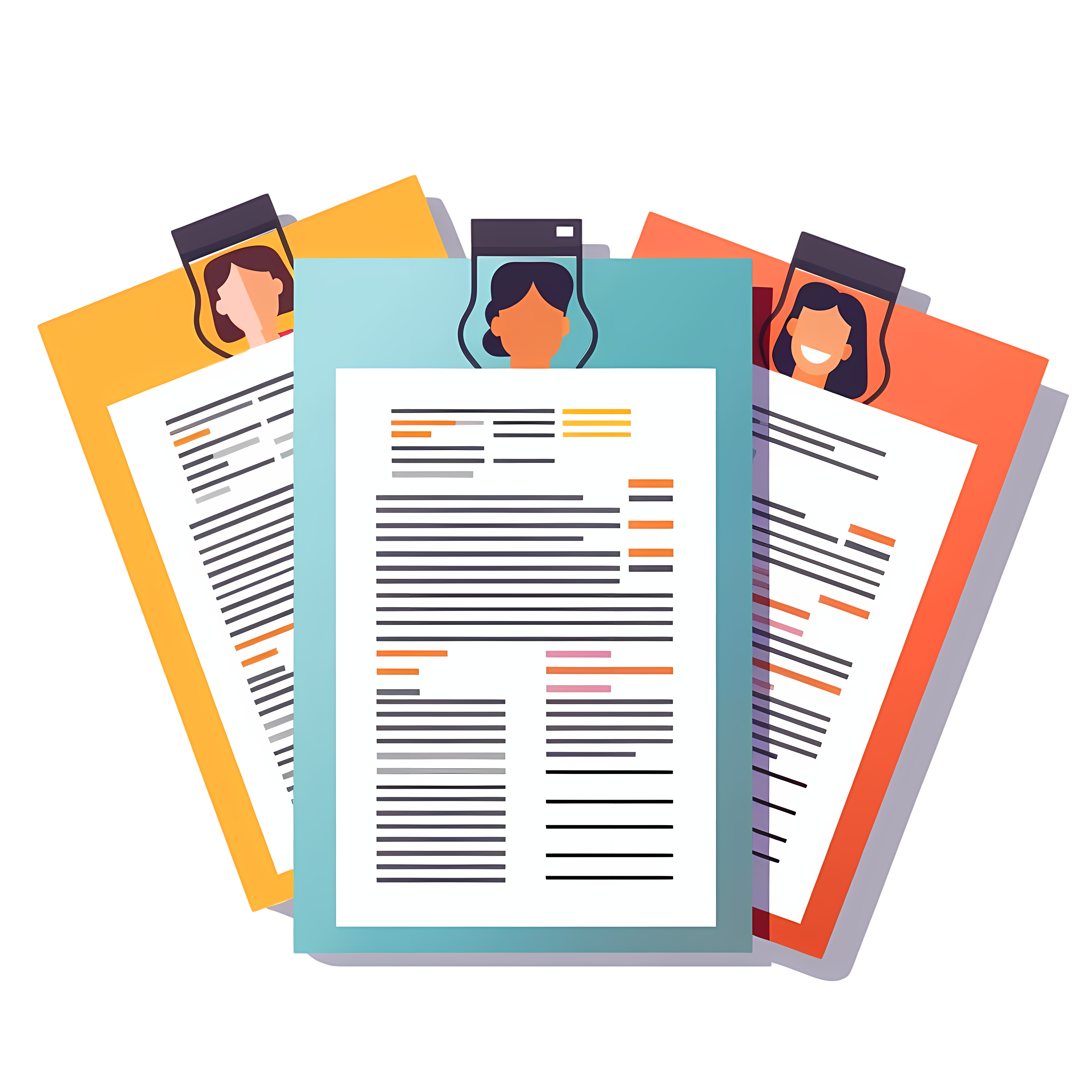 Detailed interviewee resume commercial png illustration
