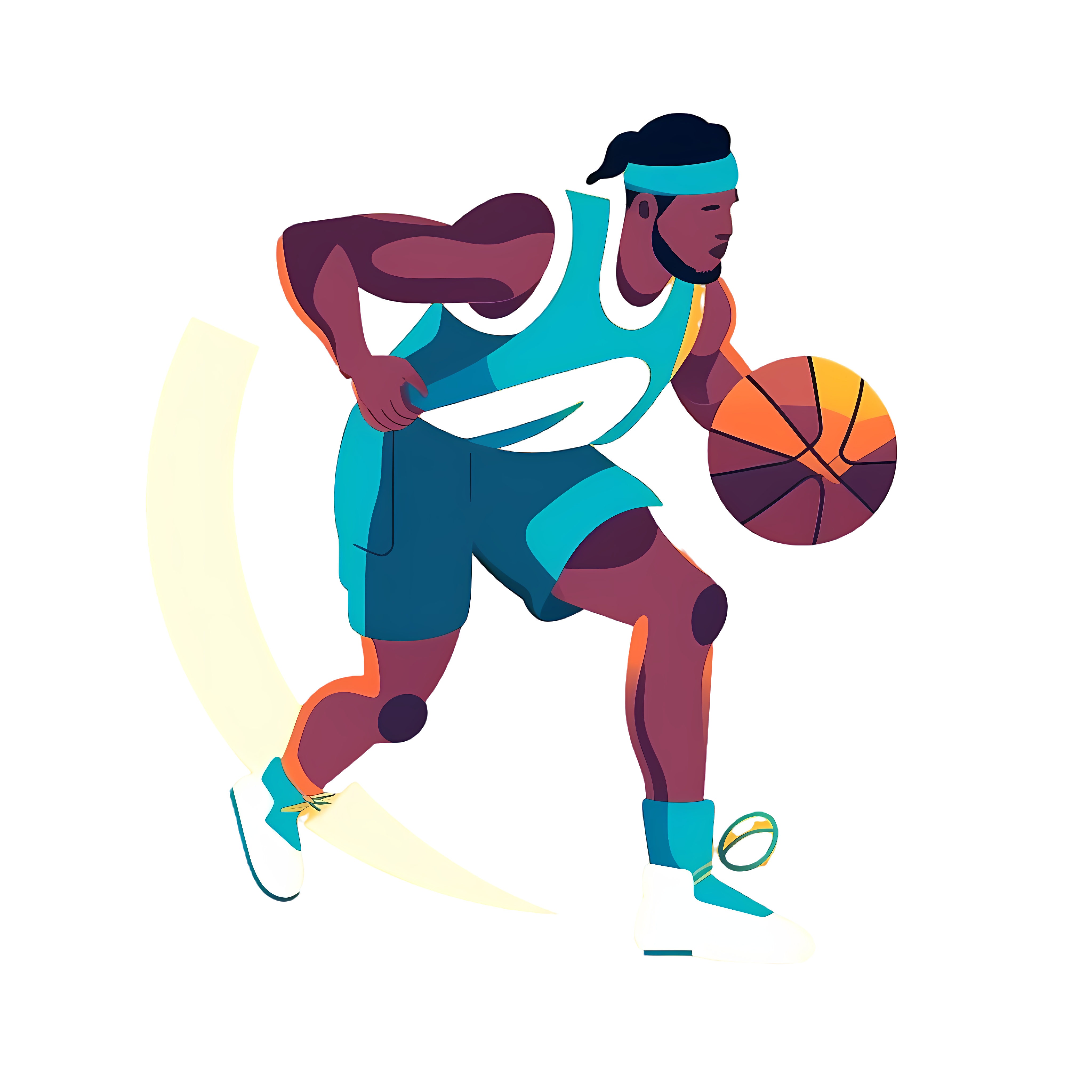 Vector illustration of a basketball player in sportswear