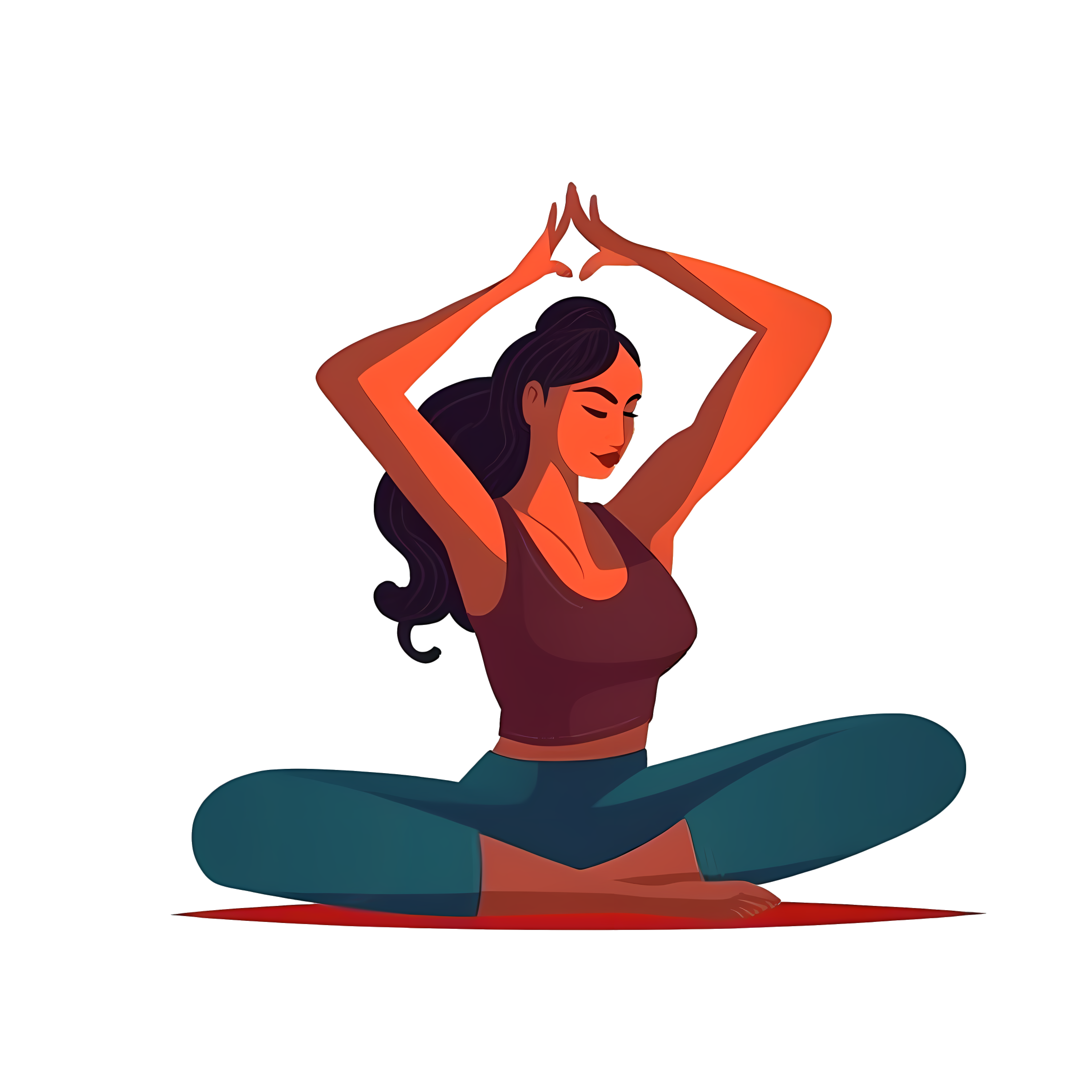 Illustration of a yoga girl full of exotic charm