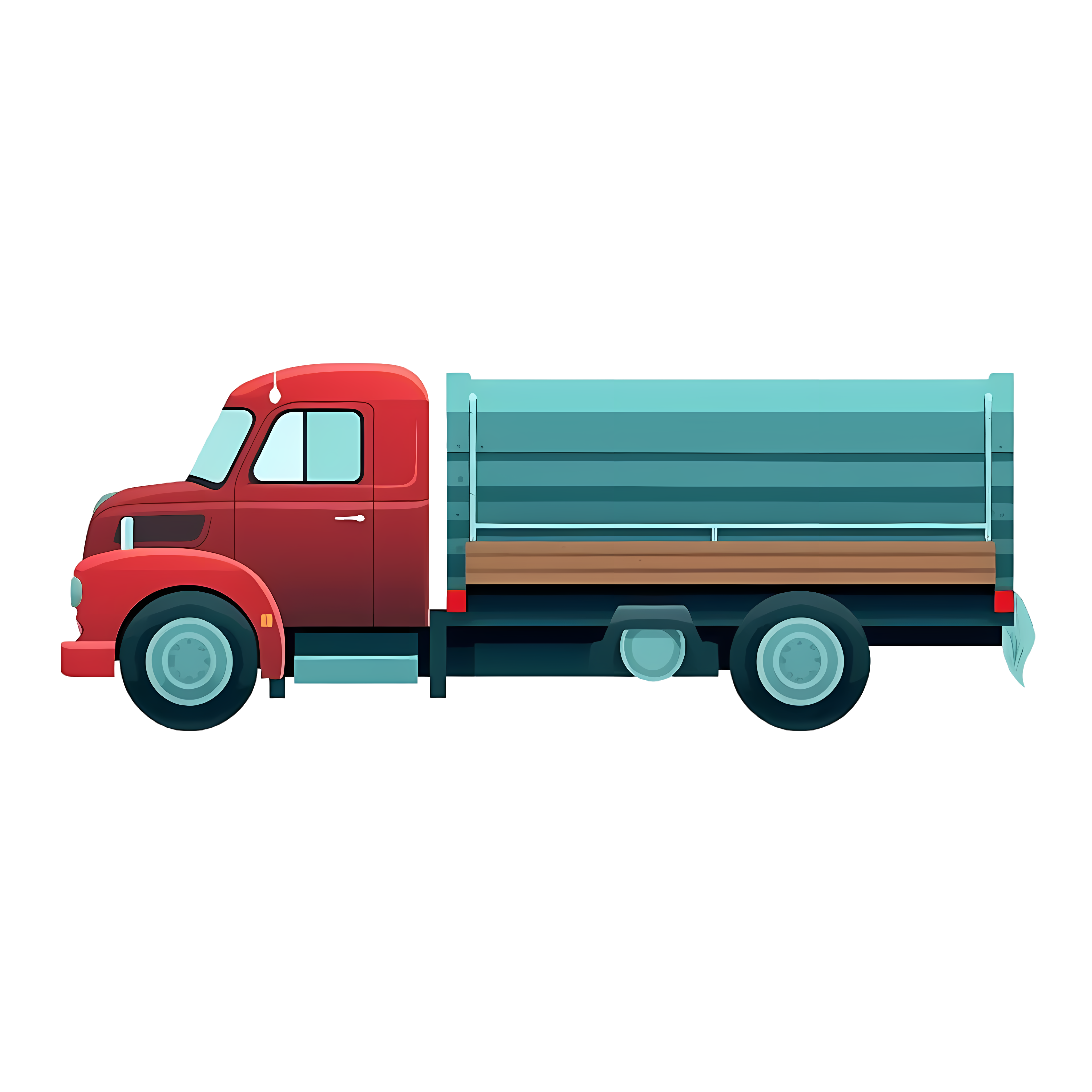 Children's toy 3D truck model transparent background image
