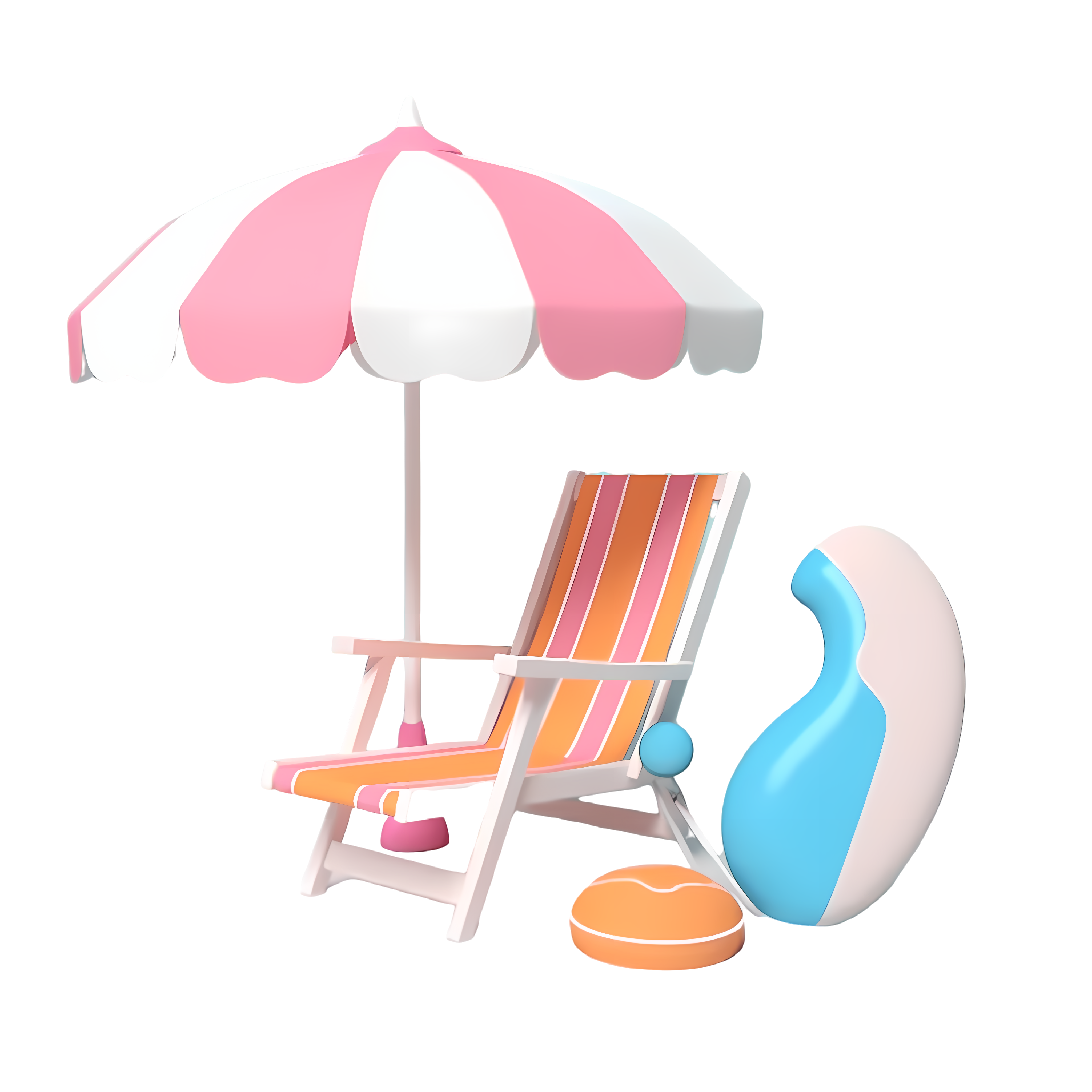Pink summer beach element materials