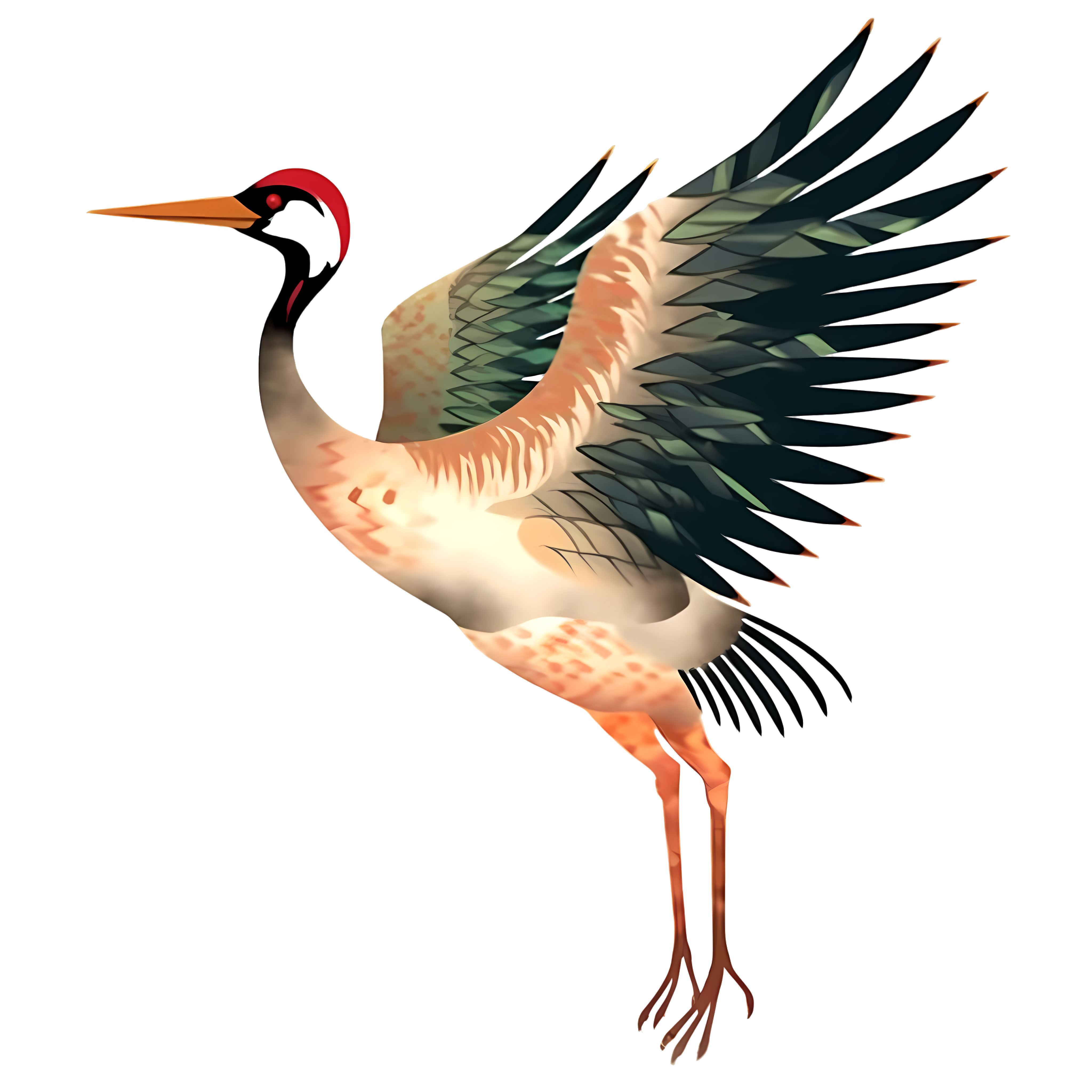 Chinese-style Red-crowned Crane PNG graphic material