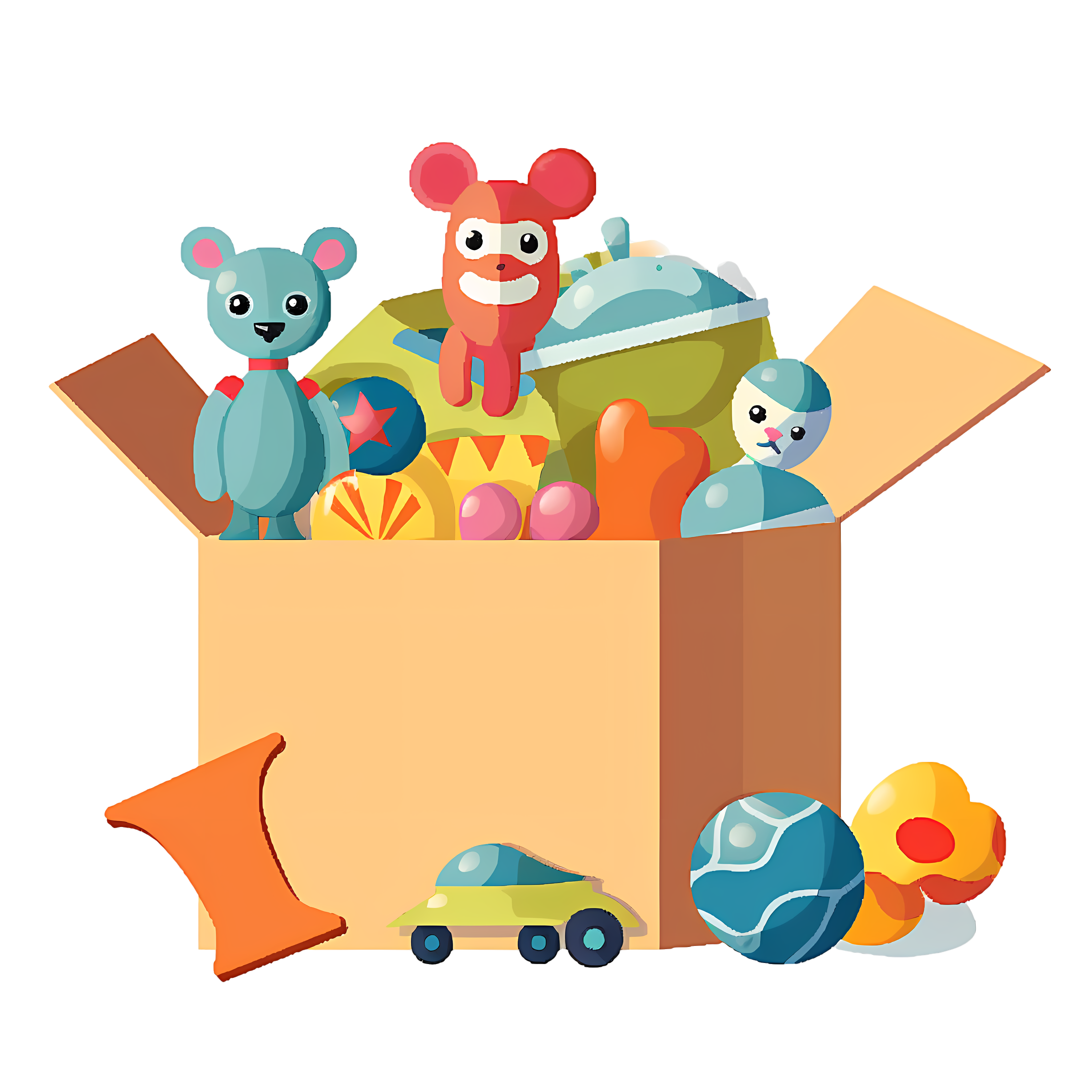 Cute and silly plush toy commercial PNG illustration