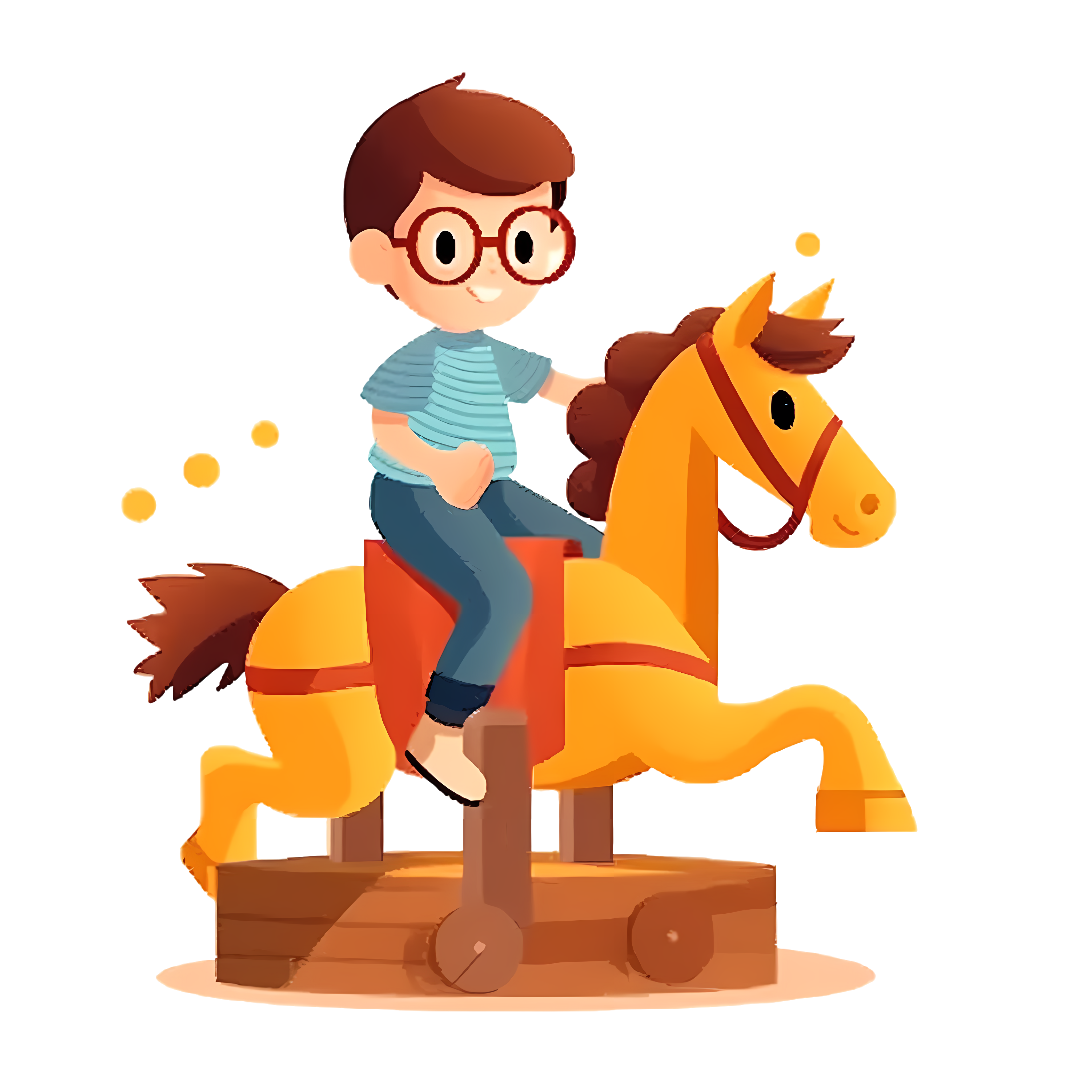 Image of a toy knight riding a wooden horse