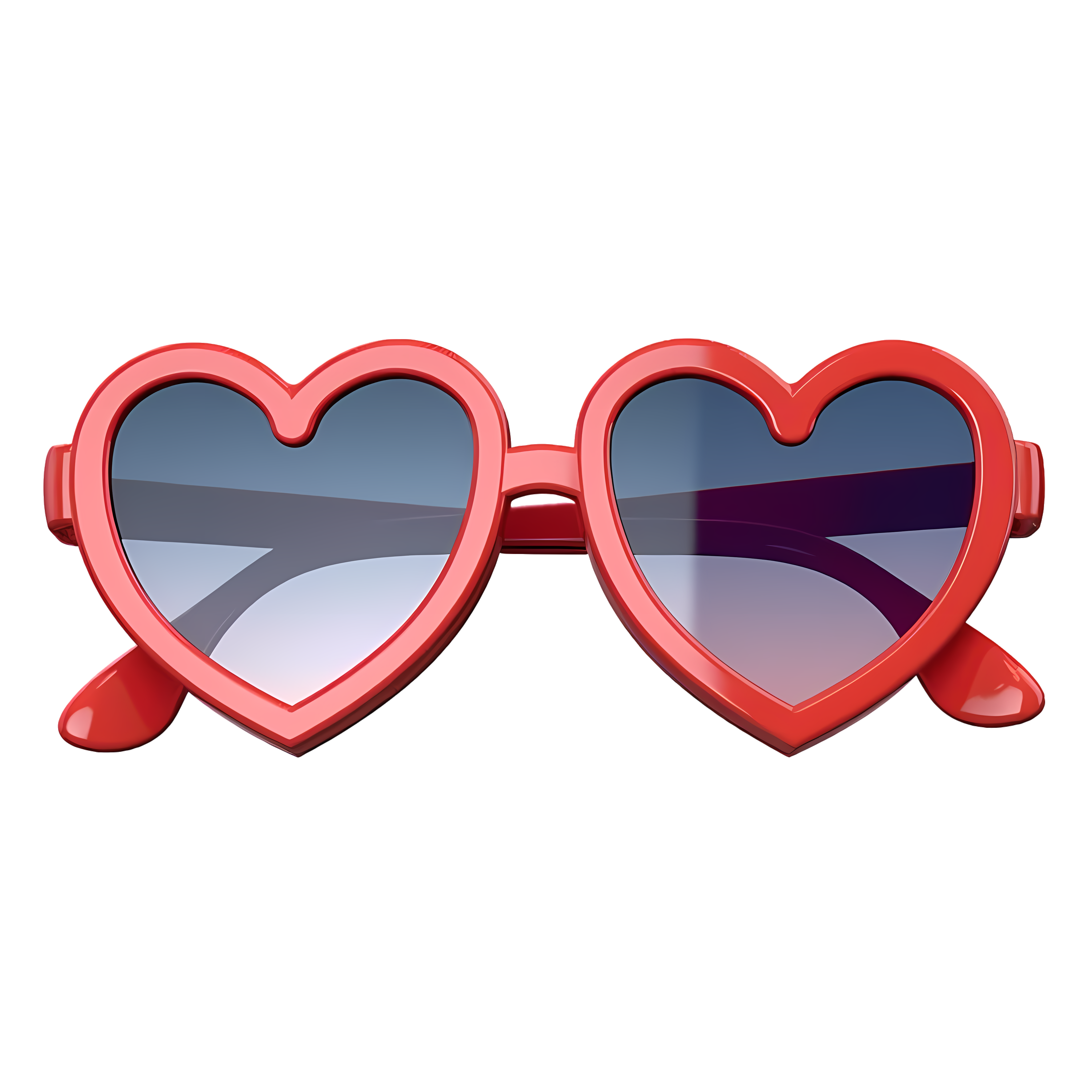 Cute heart-shaped beach sunglasses illustration design