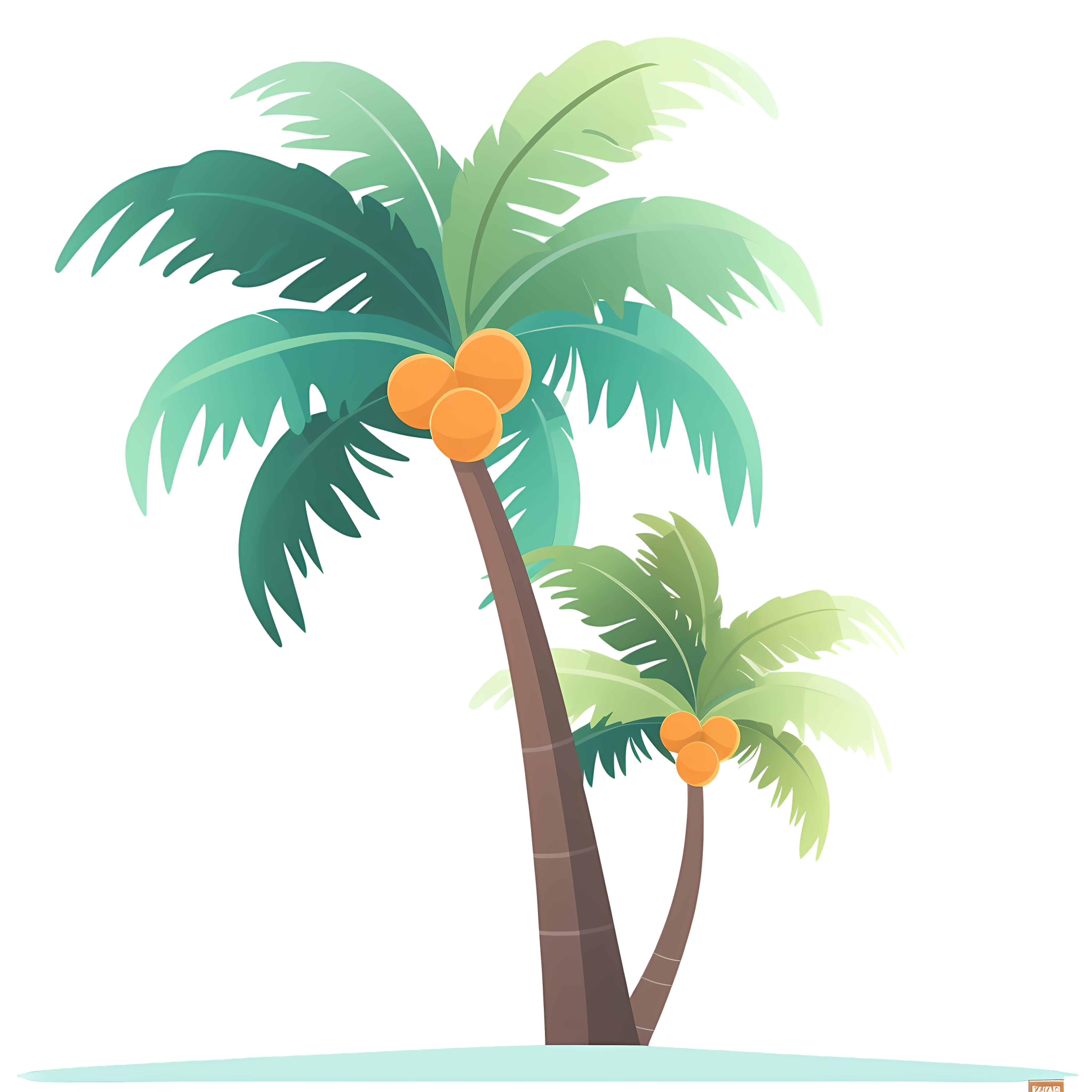Summer Coconut Tree PNG Graphic Material