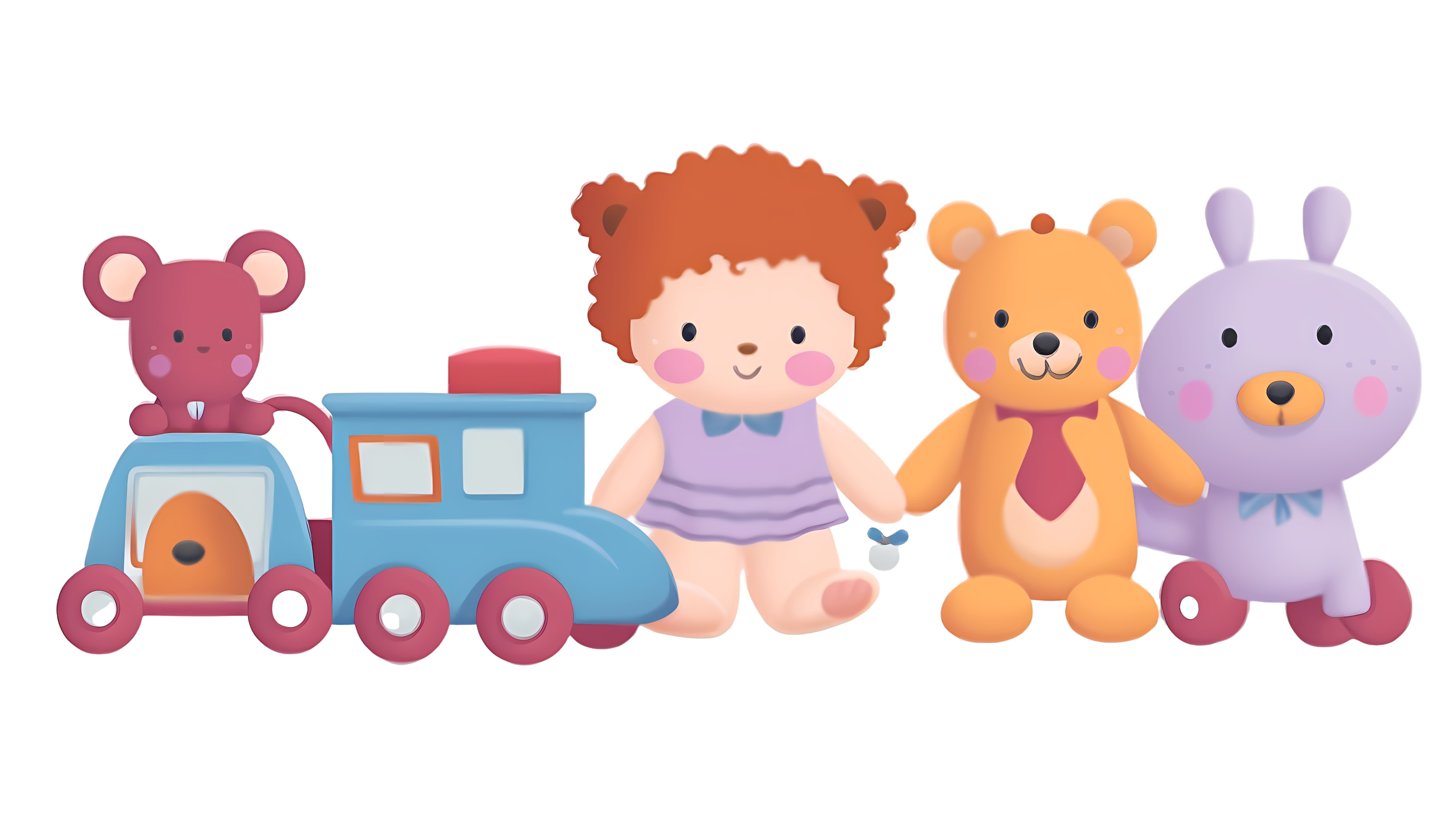 Cartoon children's toy car illustration material