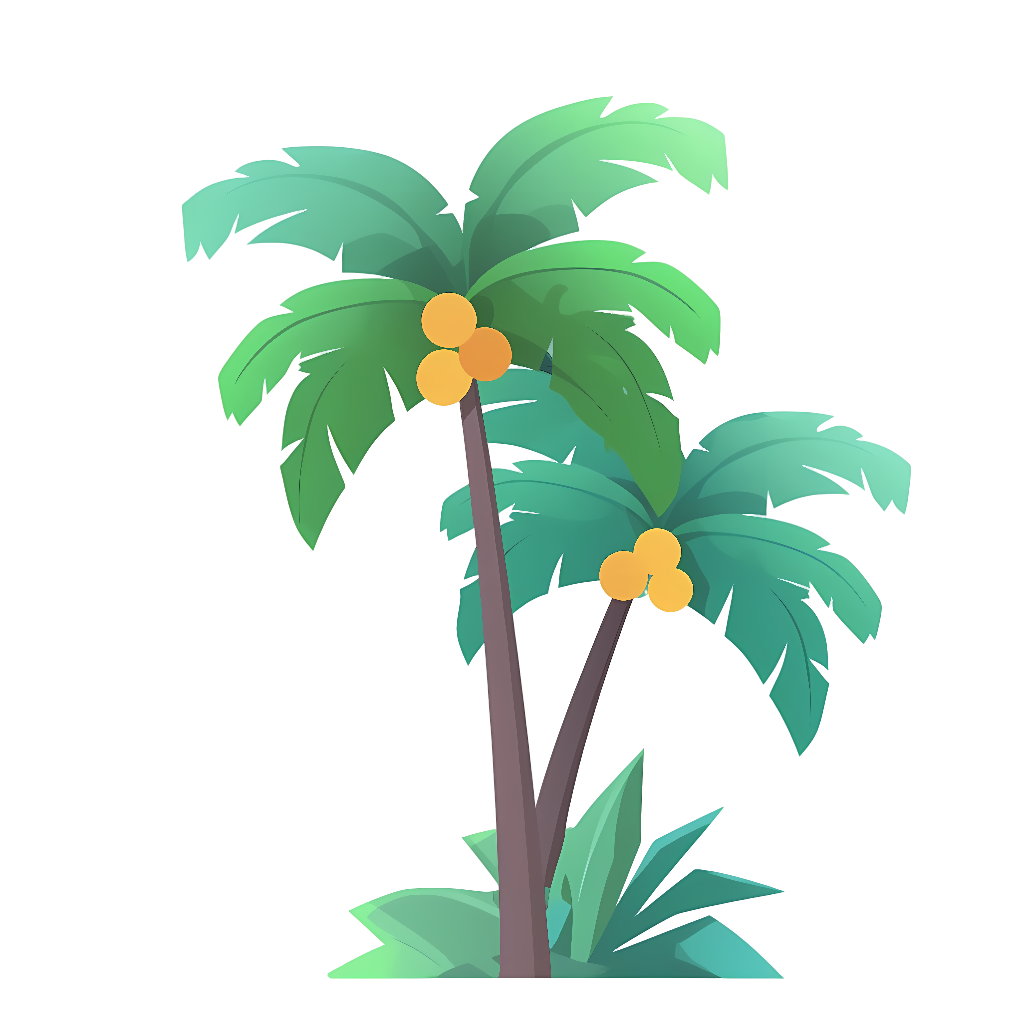 Creative design graphic material coconut tree illustration