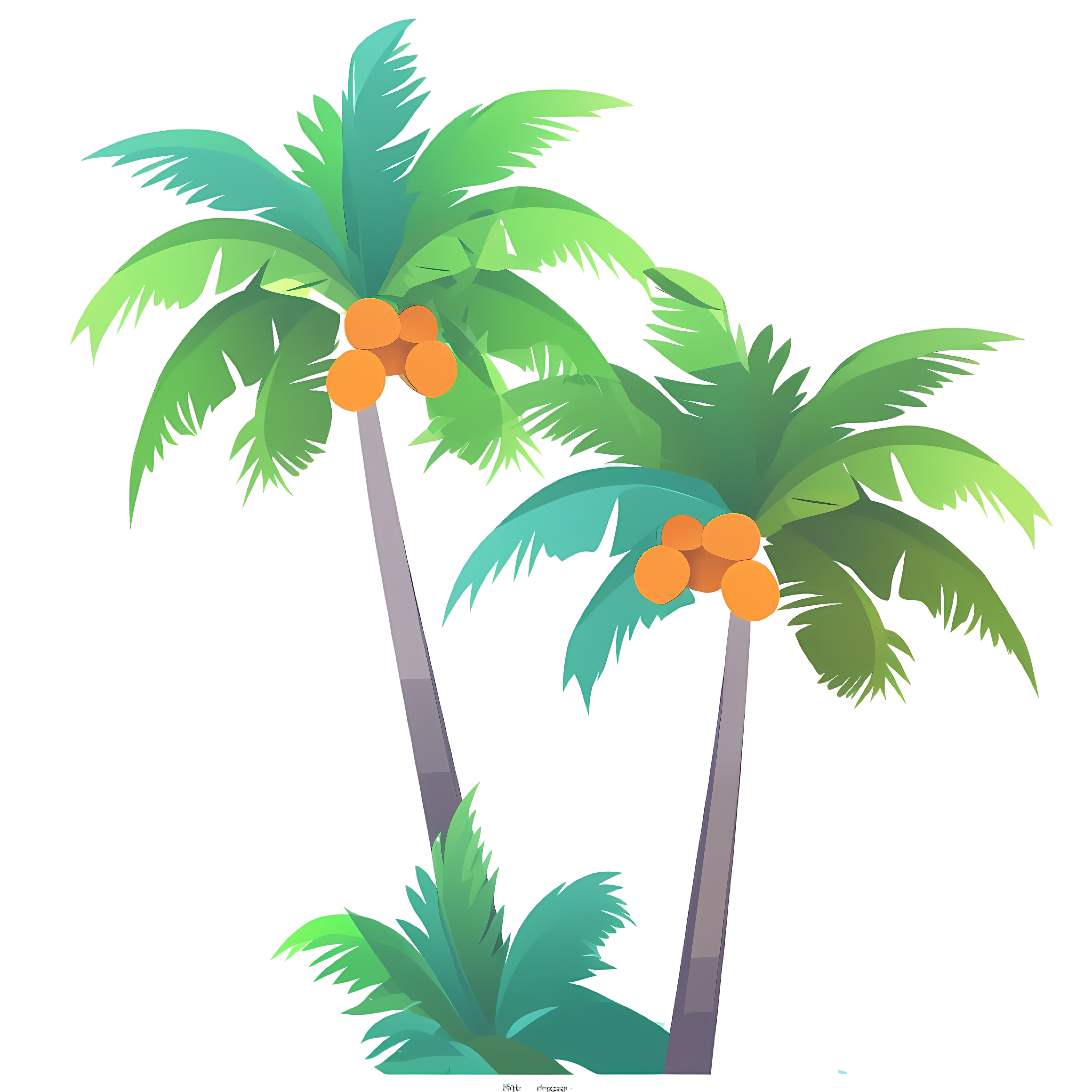 Cartoon Coconut Tree Creative Design Commercial PNG Graphic Material
