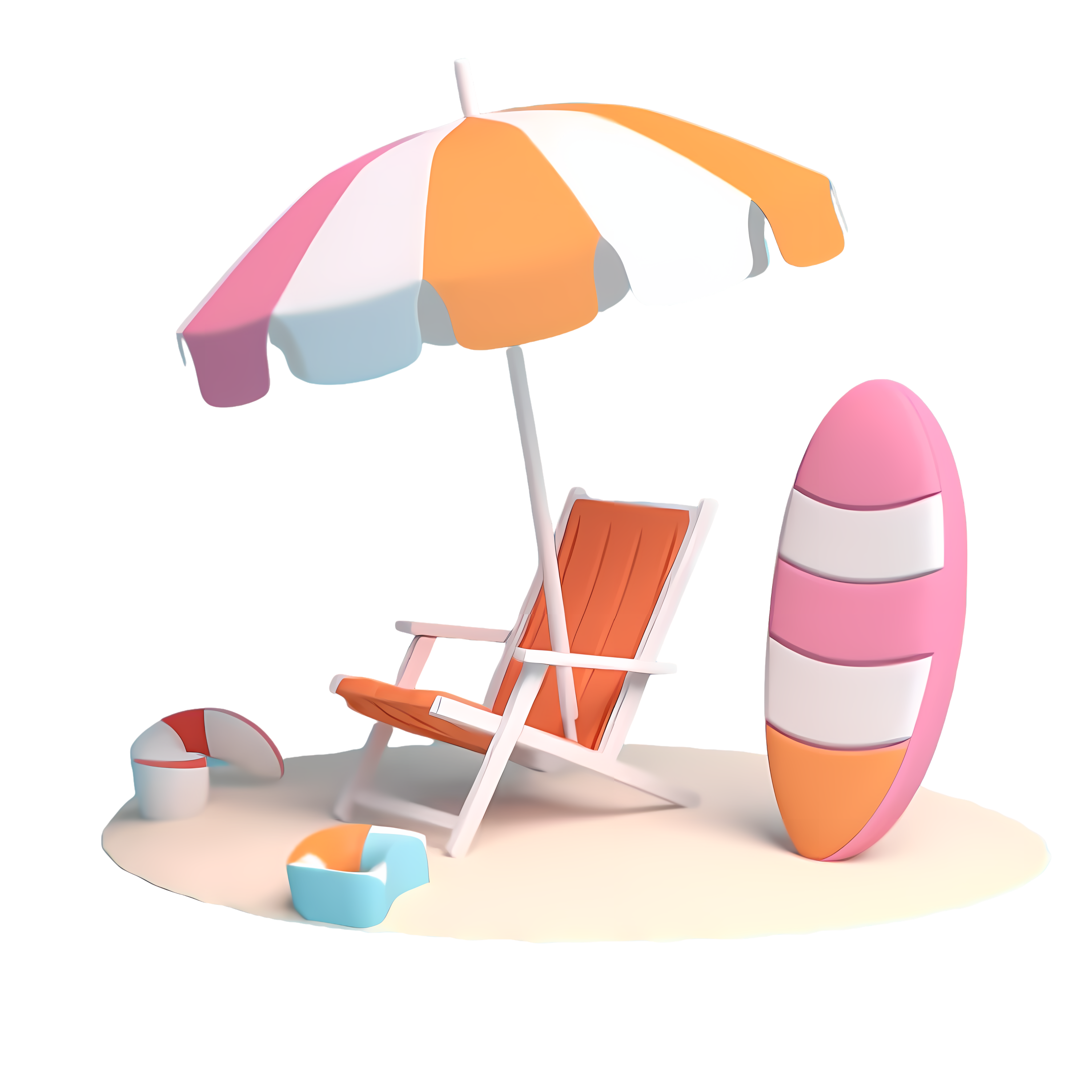 Pink summer beach graphic material