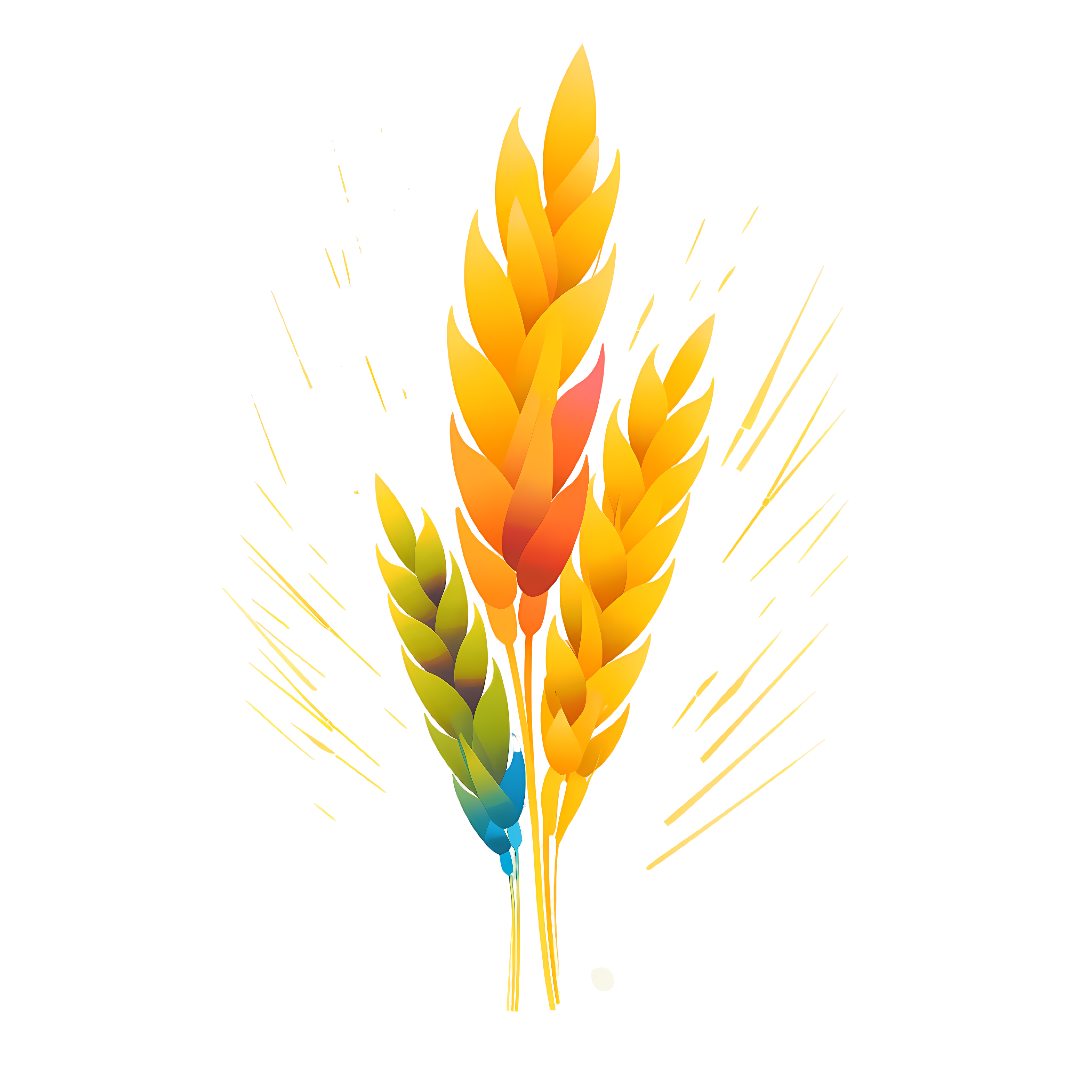 High-definition transparent PNG wheat ear graphic material