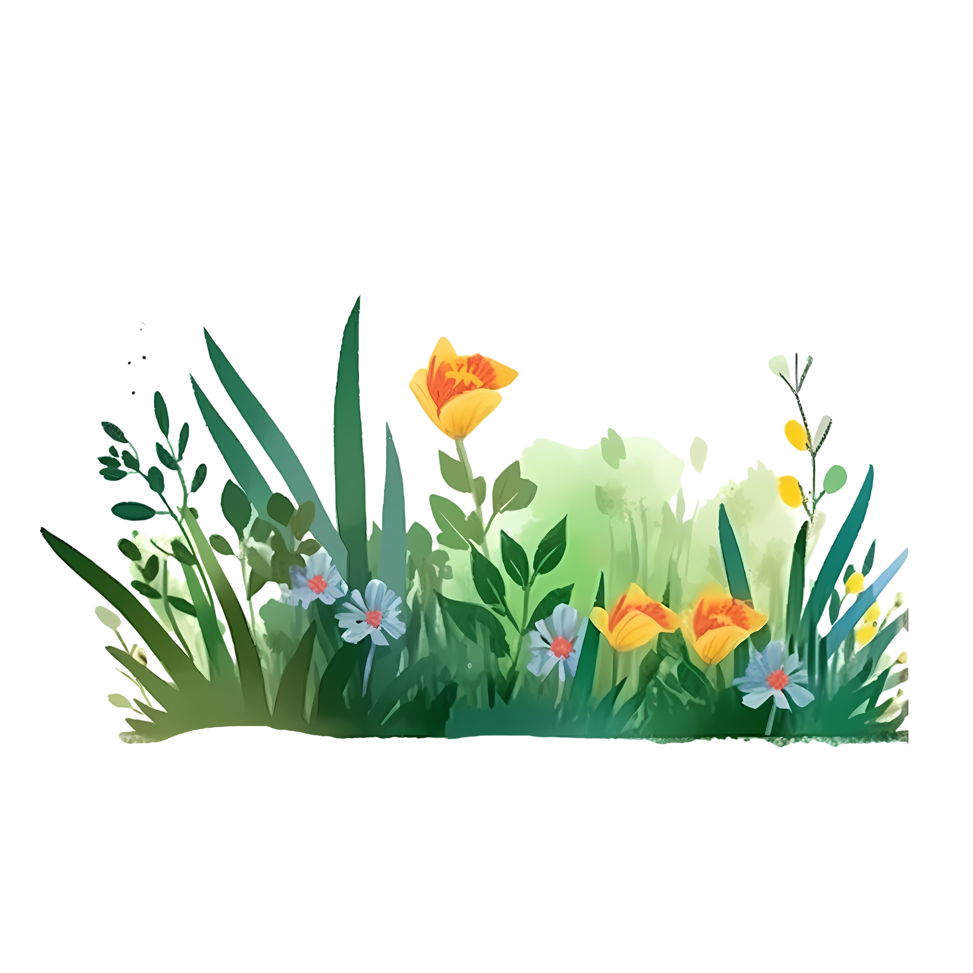 Beautiful and elegant hand-painted watercolor floral graphics