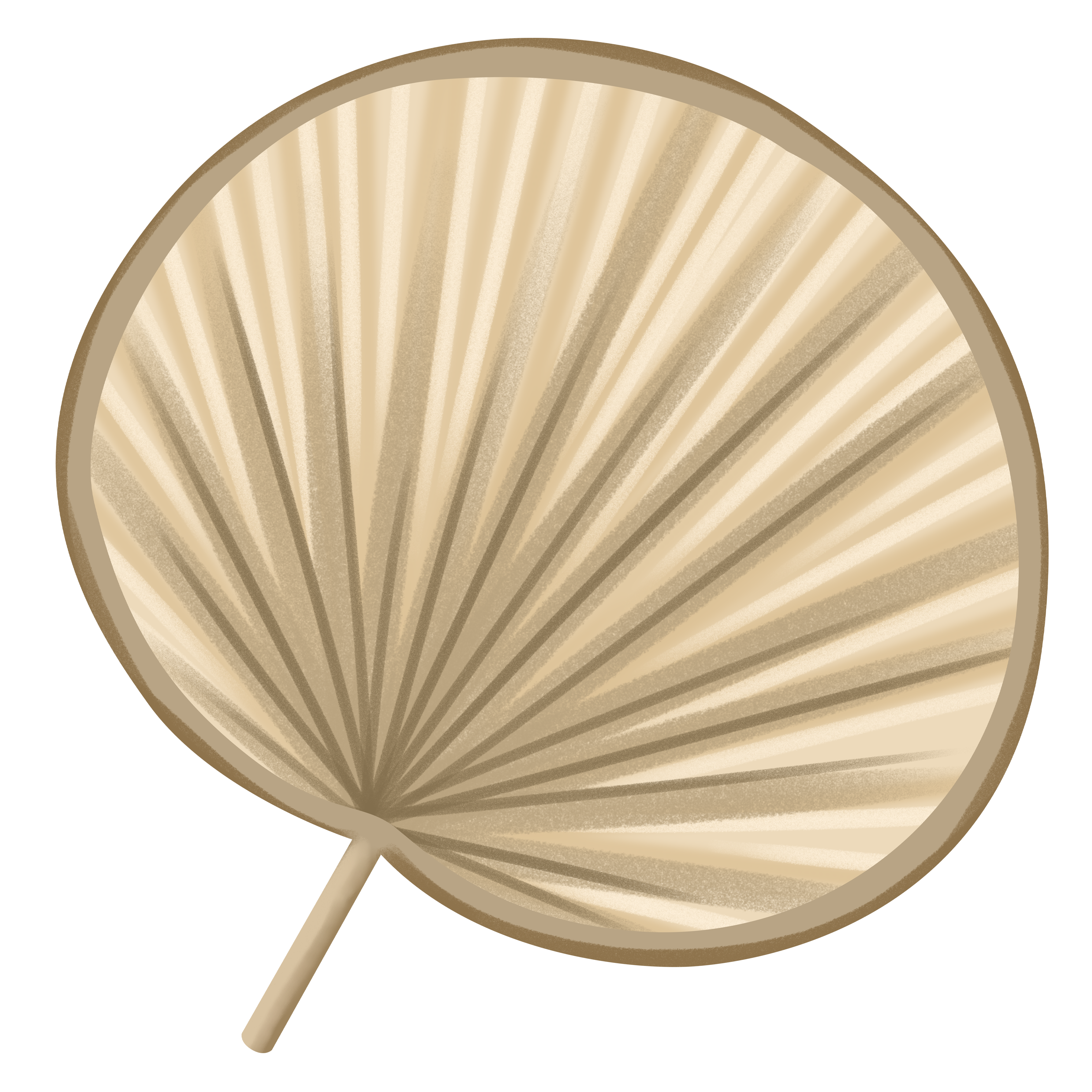 Summer fan artifact - illustration material of a palm leaf fan