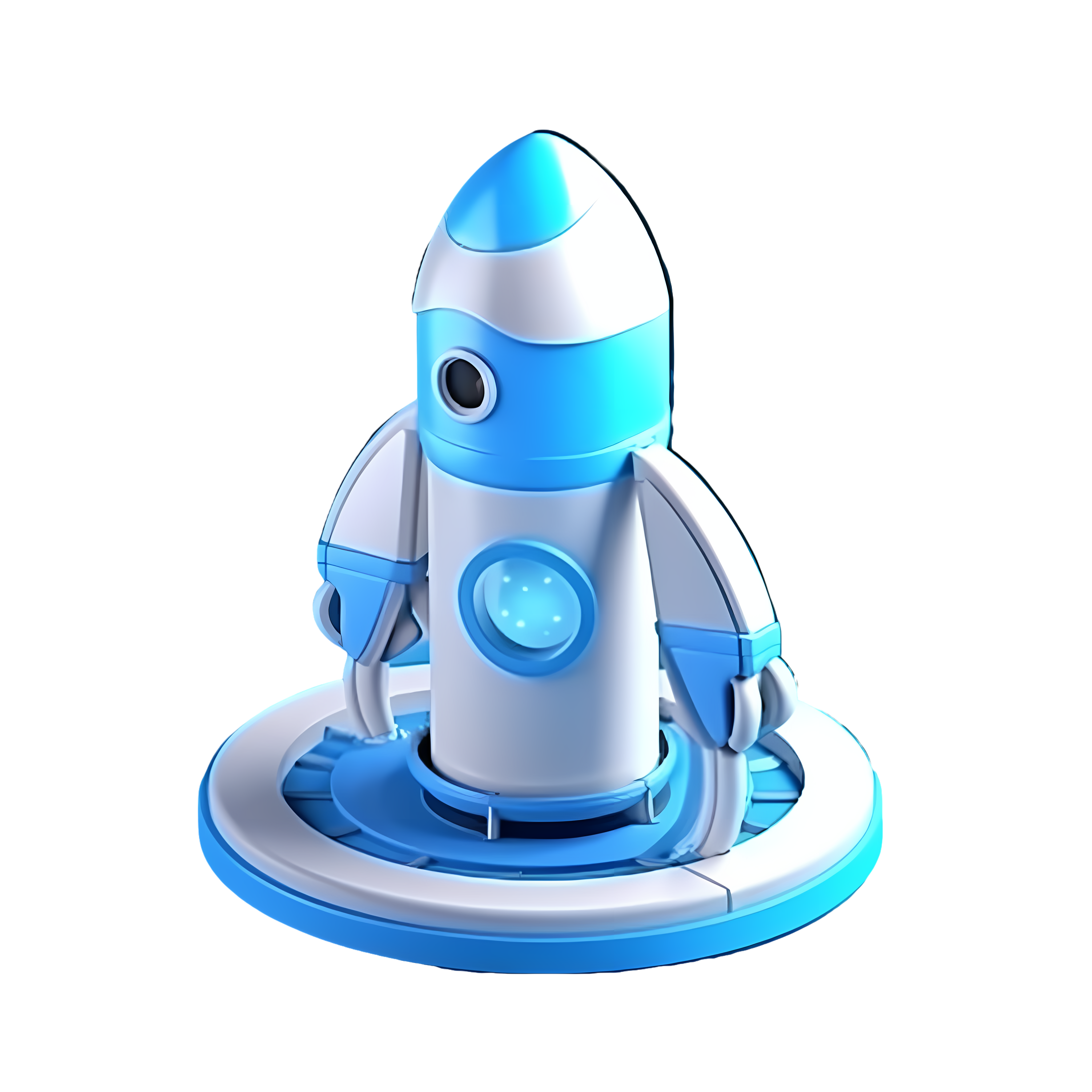 High-definition transparent background 3D rocket illustration