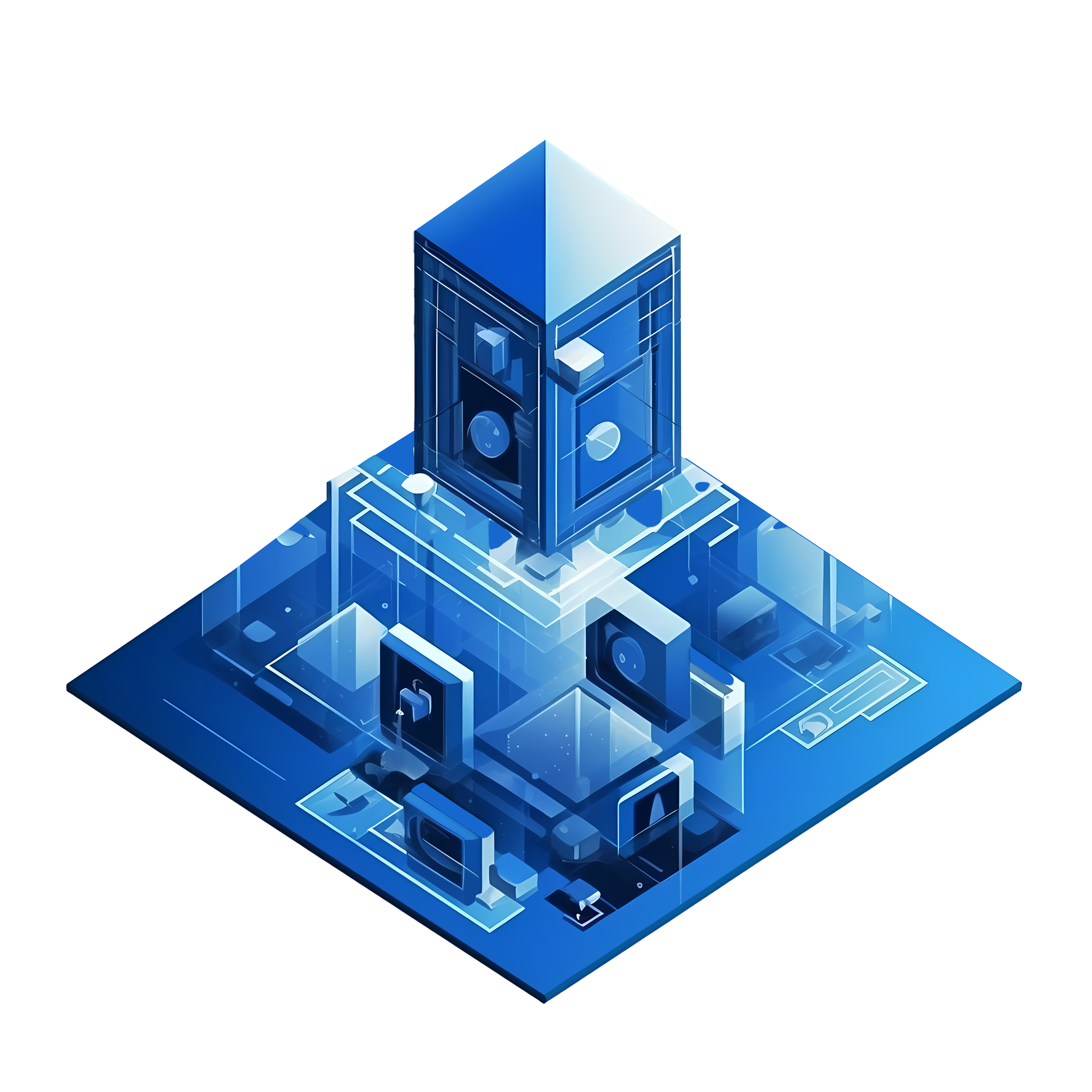 Transparent background futuristic technology style graphic material