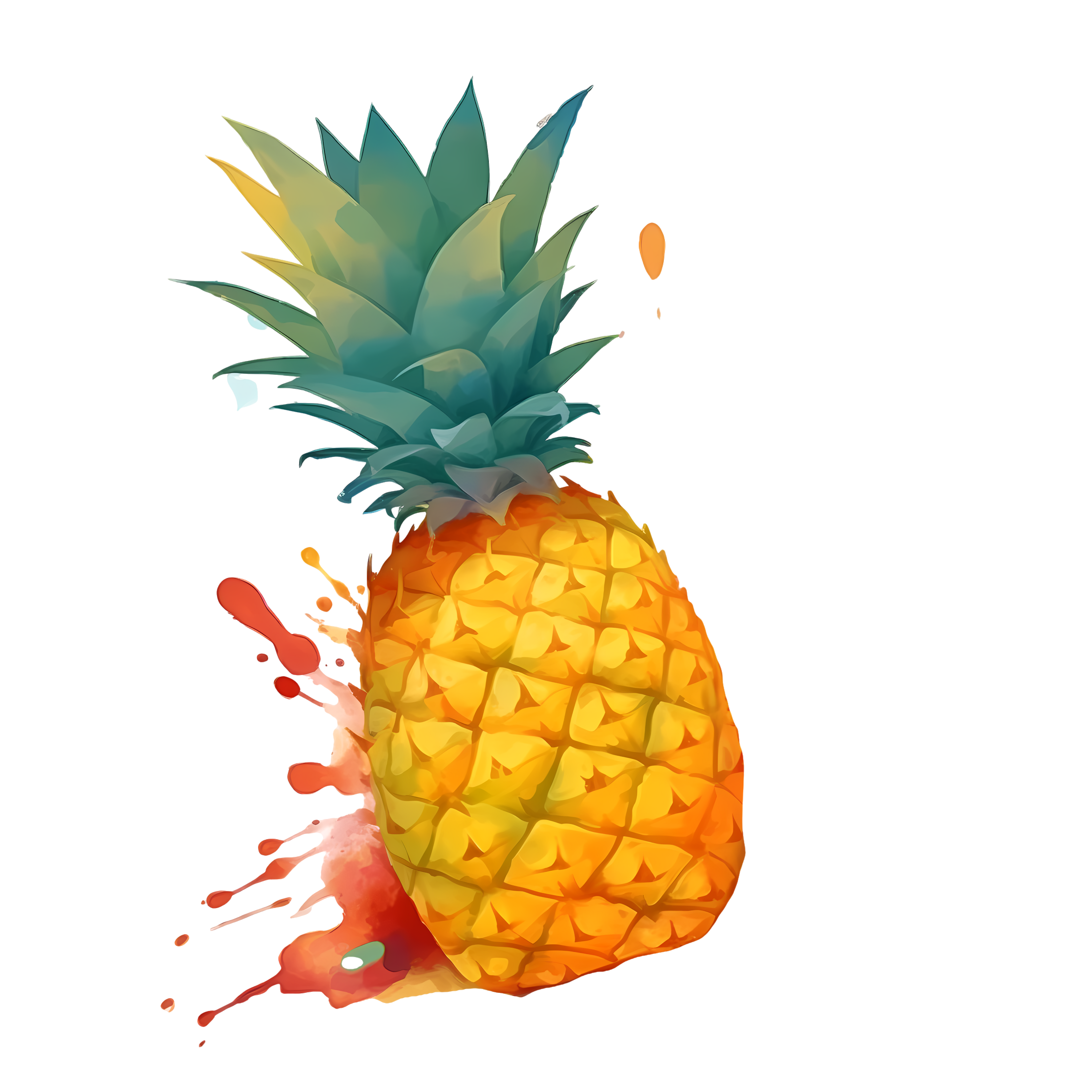 Freshly picked pineapple commercial illustration material