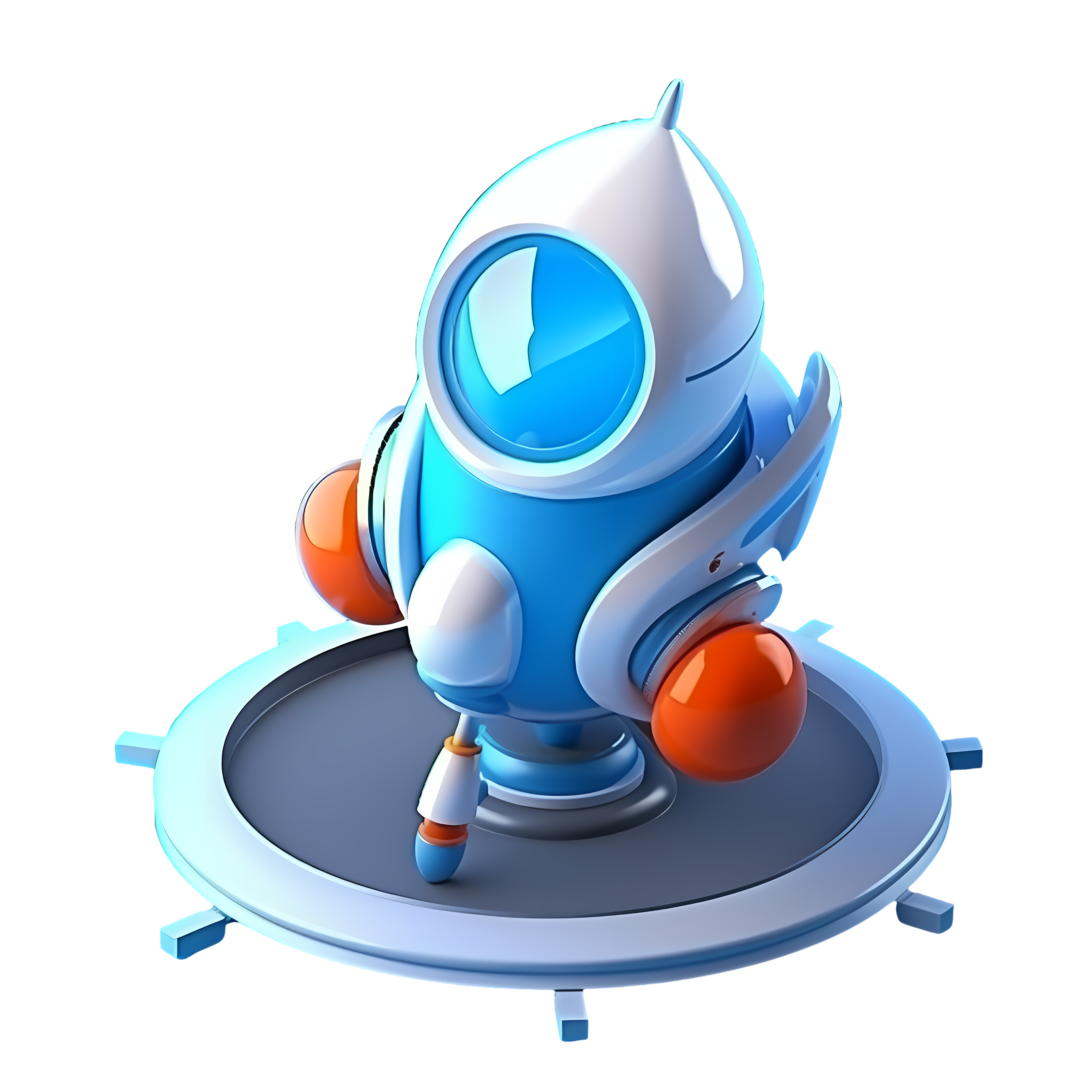 Blue children's toy 3D rocket material