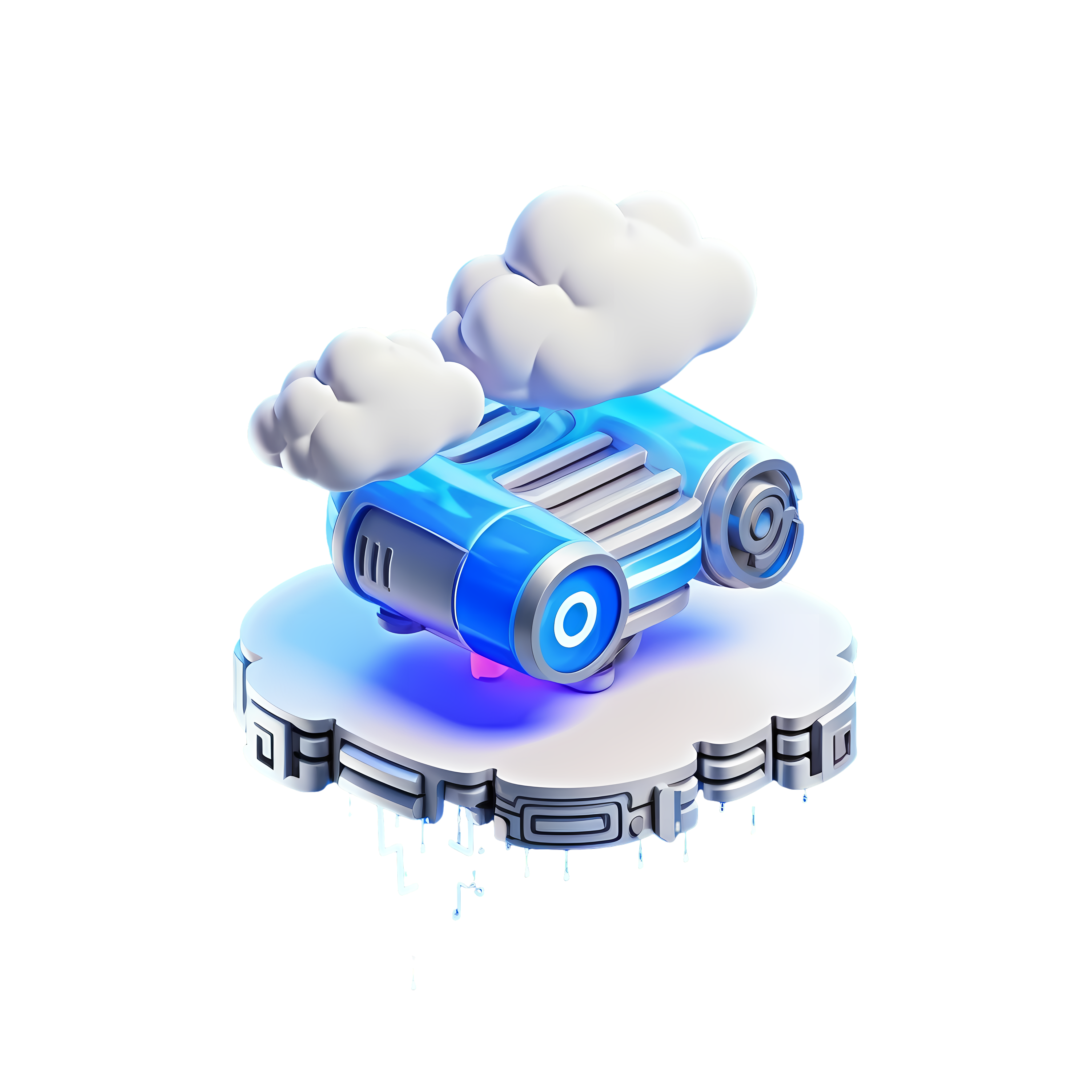 3D stereoscopic futuristic cloud computing material