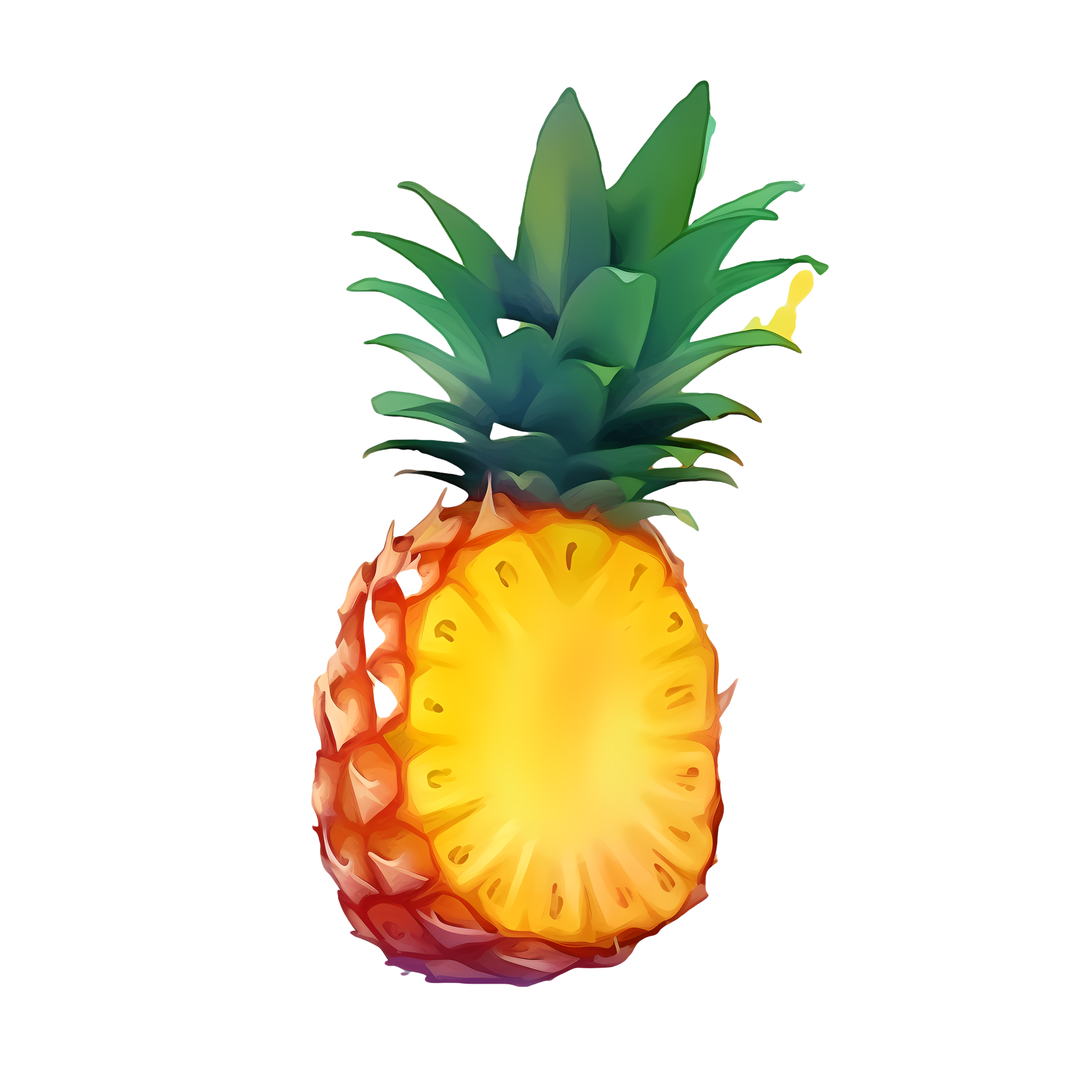 Illustration elements of daily fruit, cut pineapple