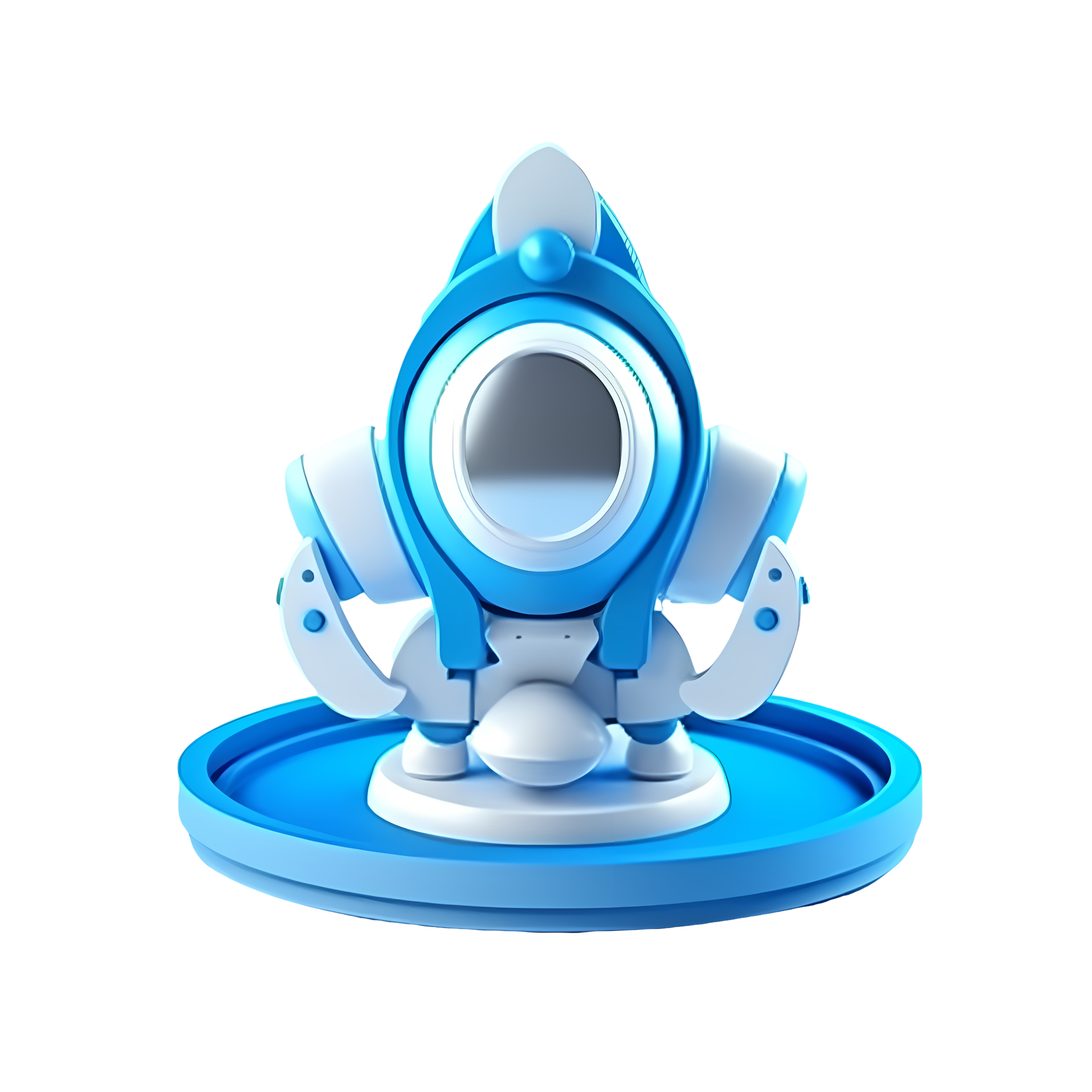 Light blue space adventure toy rocket ship illustration