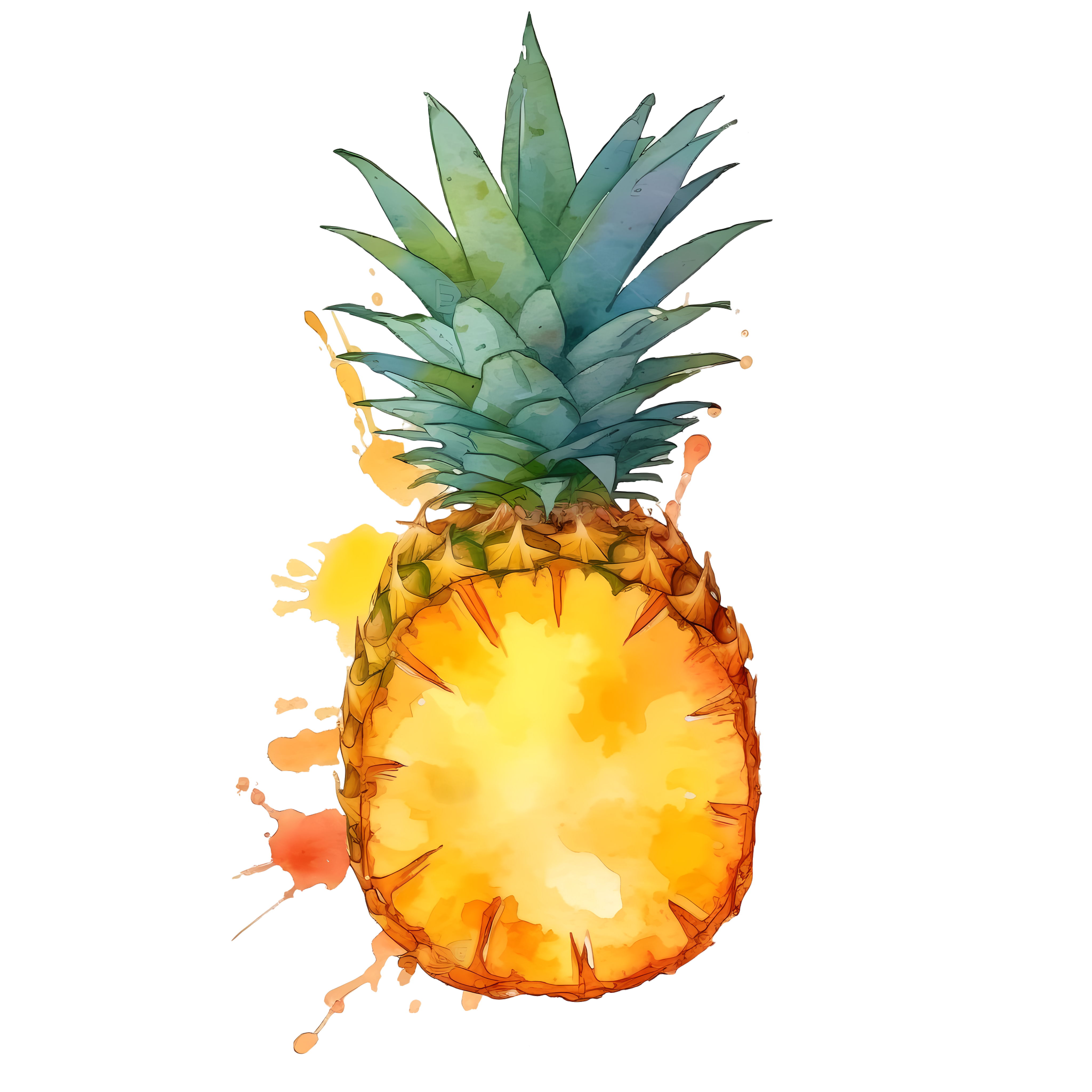 Illustration material of sliced tropical fruit pineapple