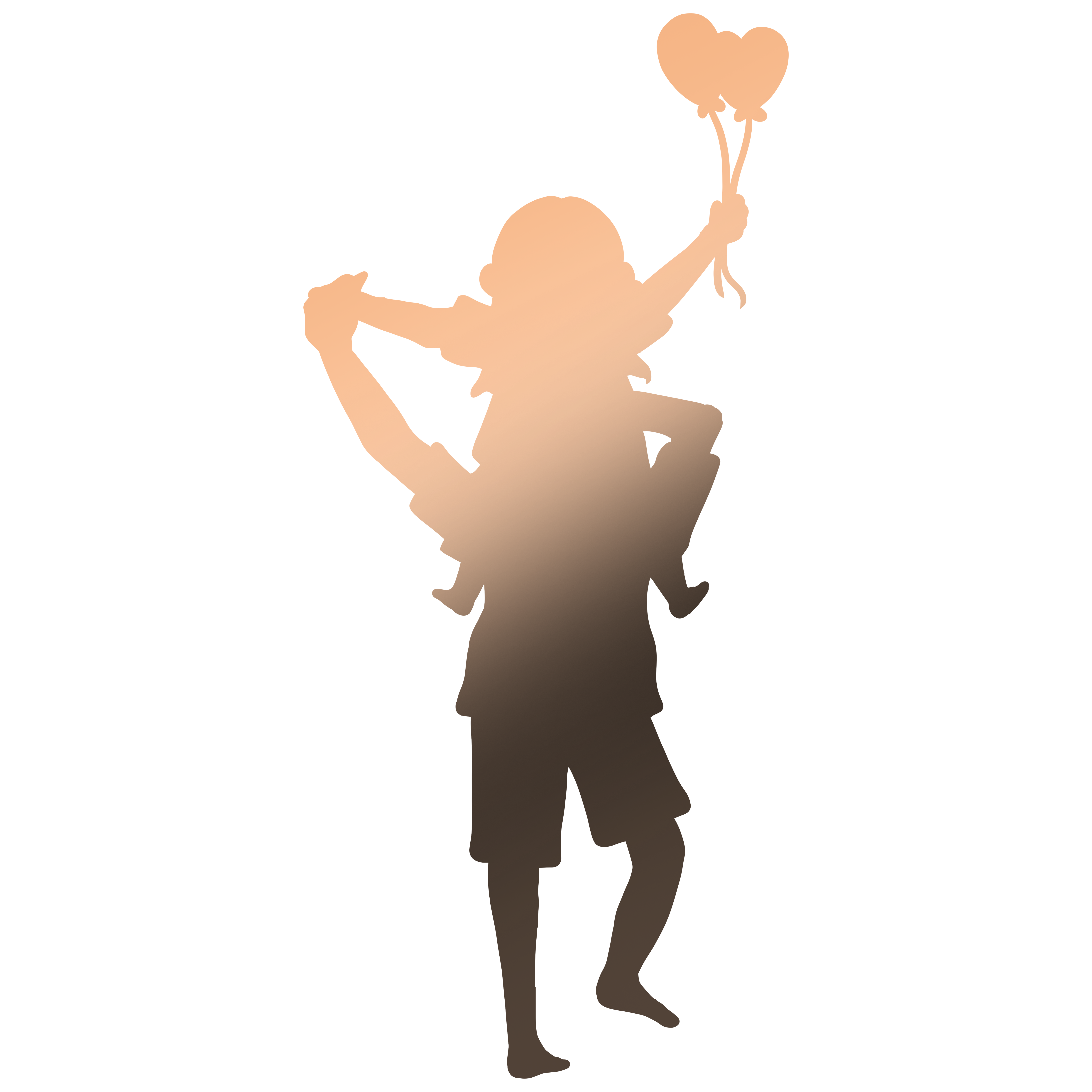 Gradient silhouette material of father and child