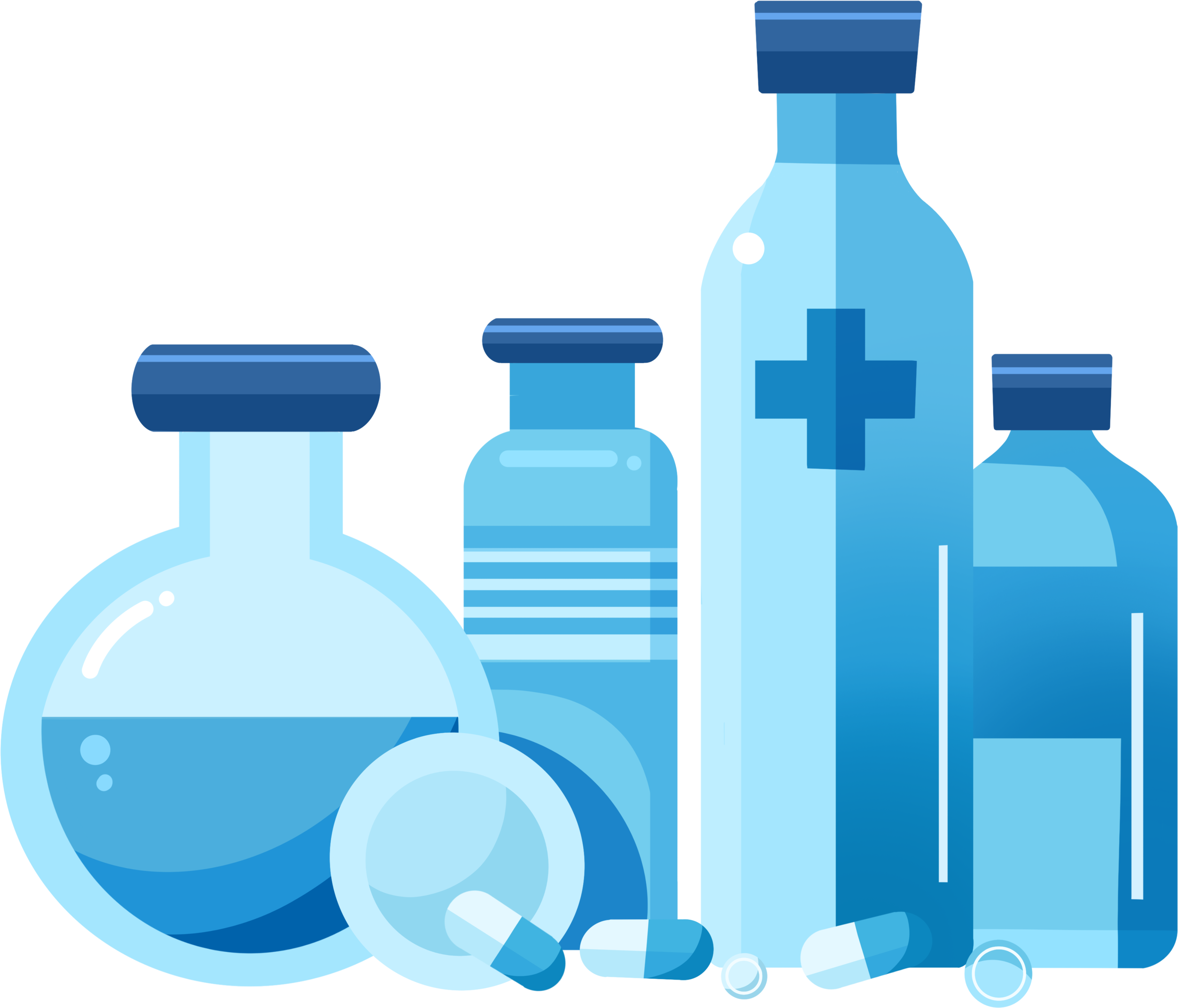 Blue Gradient Medical Drug PNG Commercial Material