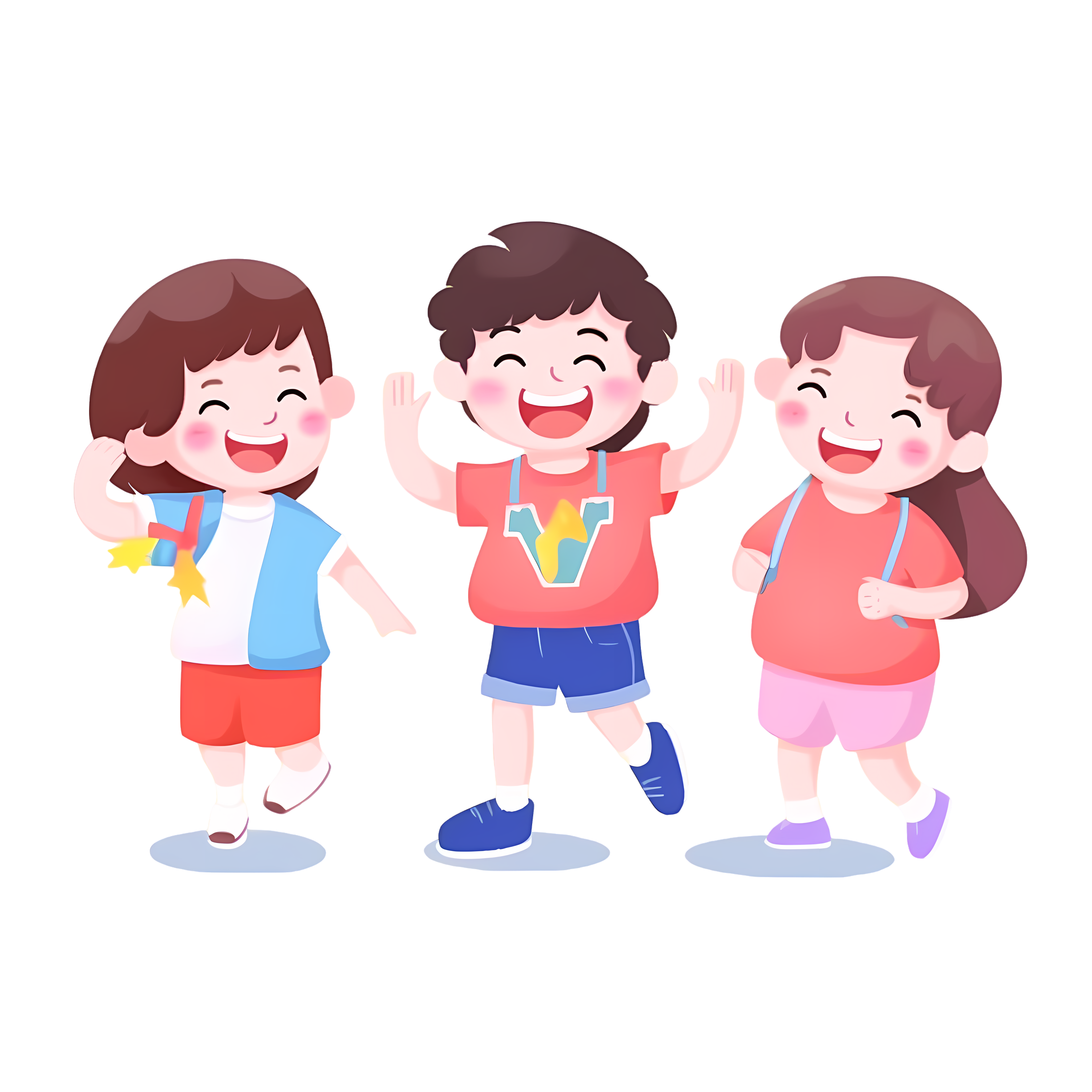Children happily playing game materials