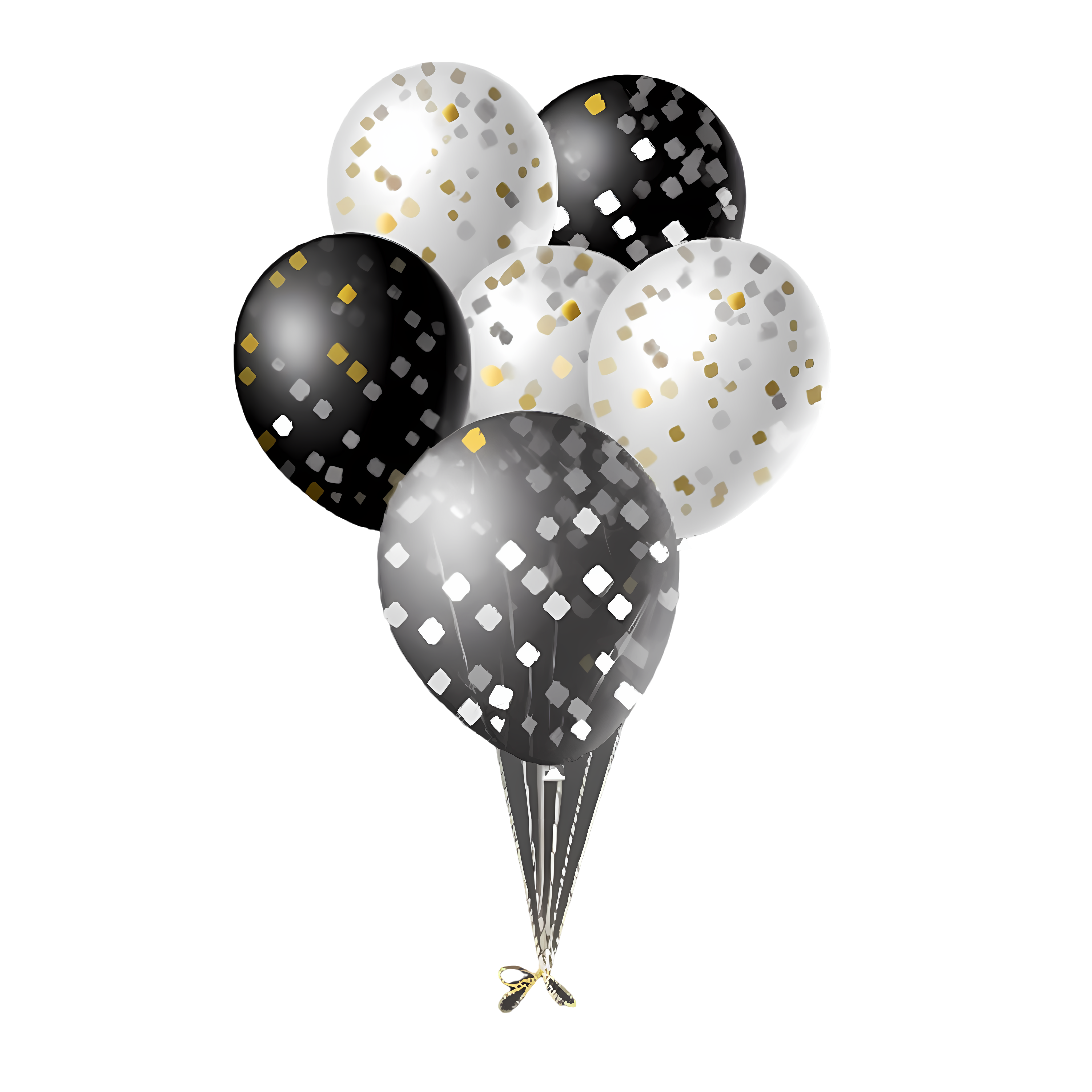 Black and white transparent sequin balloon graphic material