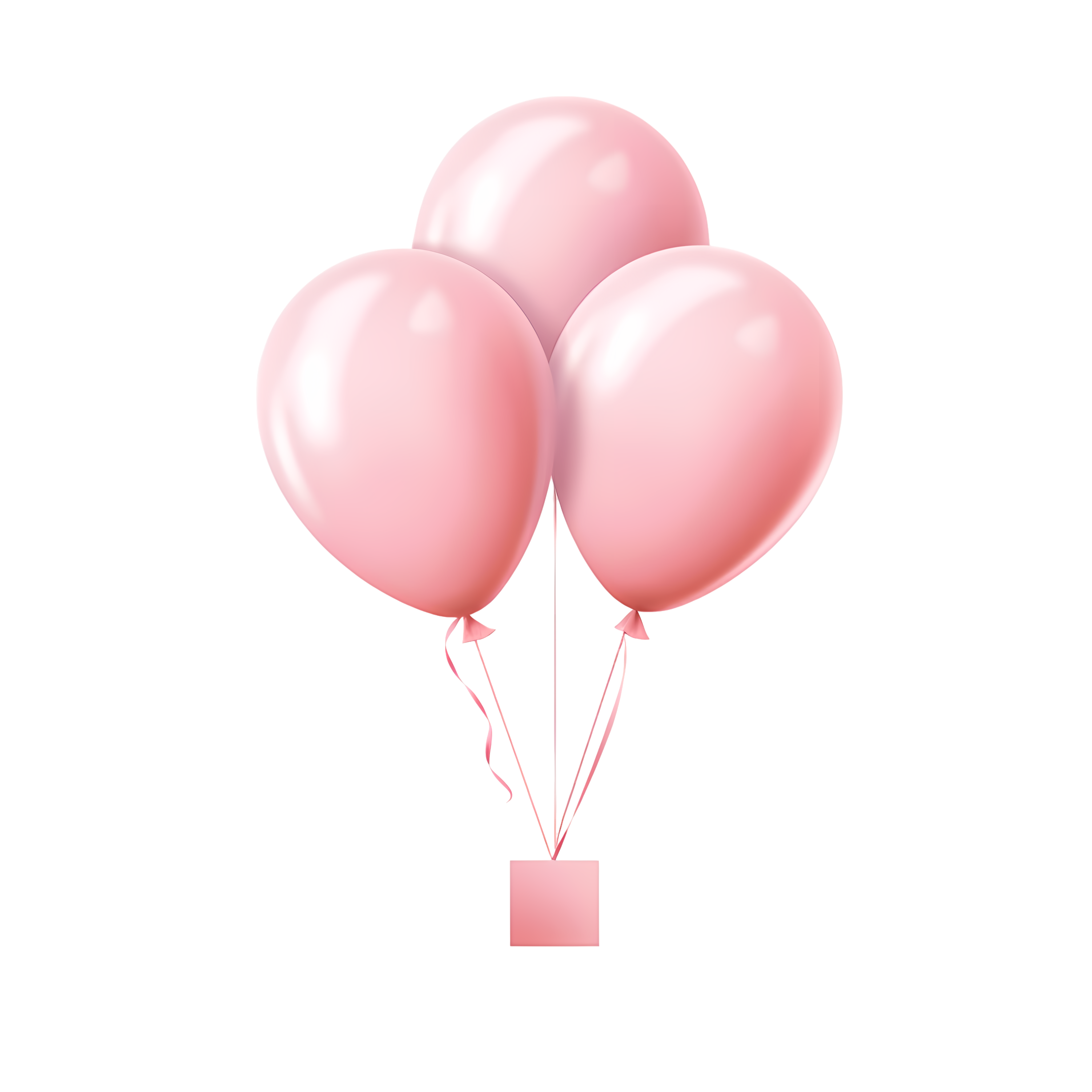 Birthday party pink balloon commercial illustration