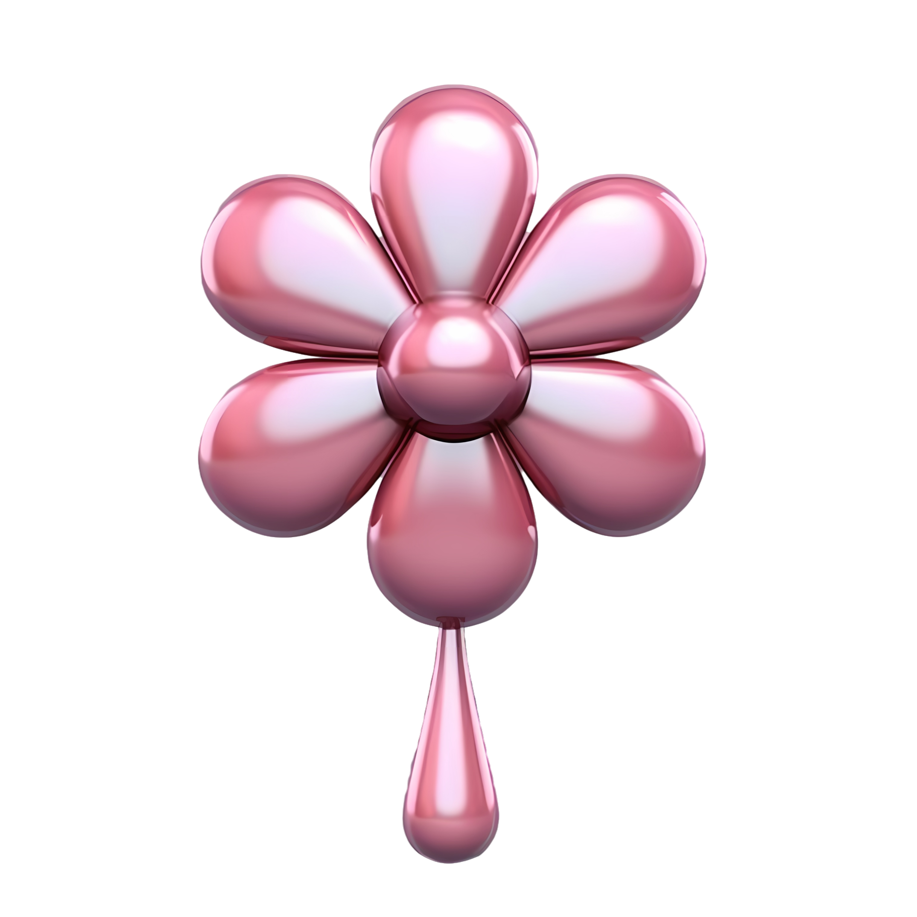 Pink flower balloon material in a minimalist style