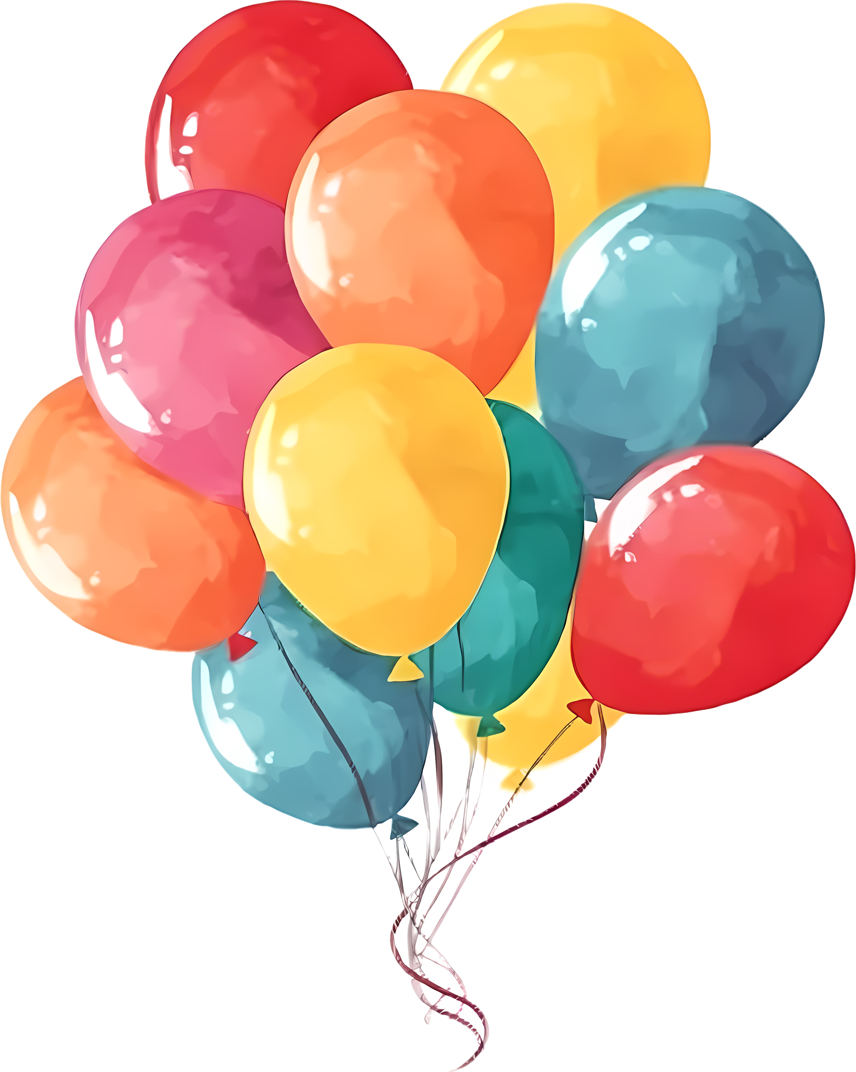 Hand-drawn whimsical style colorful balloon material