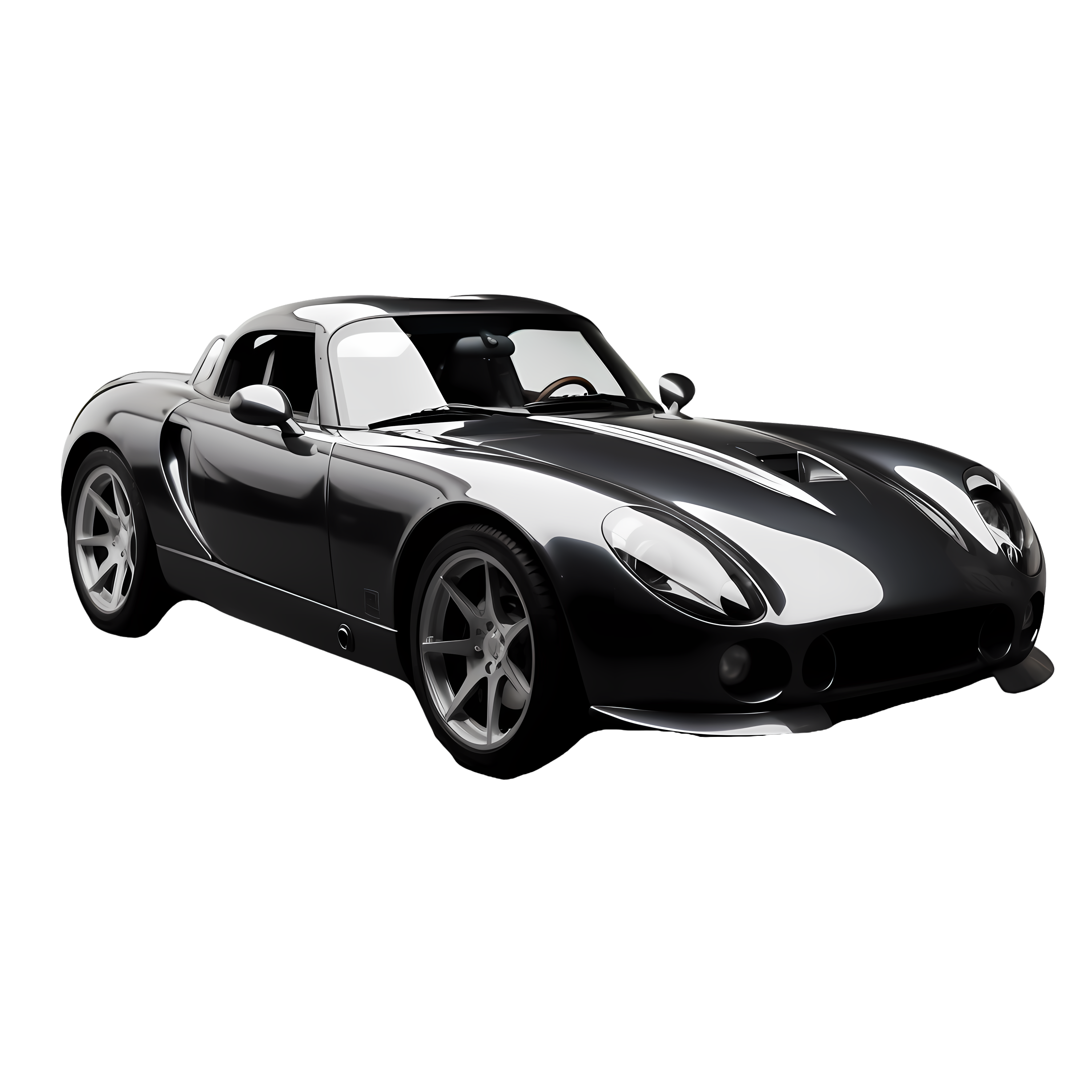 3D stereoscopic sports car illustration elements