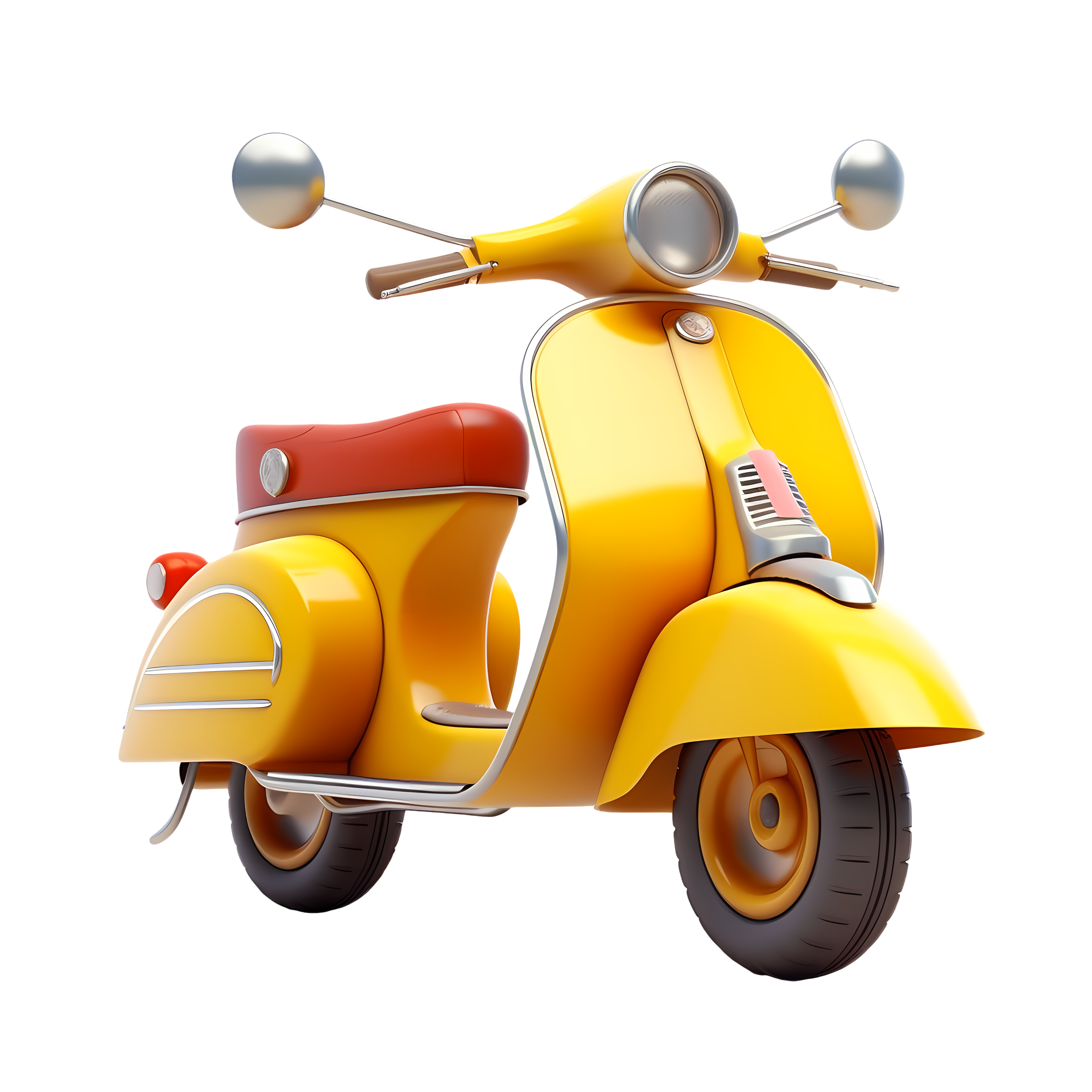 Retro yellow motorcycle PNG graphic material