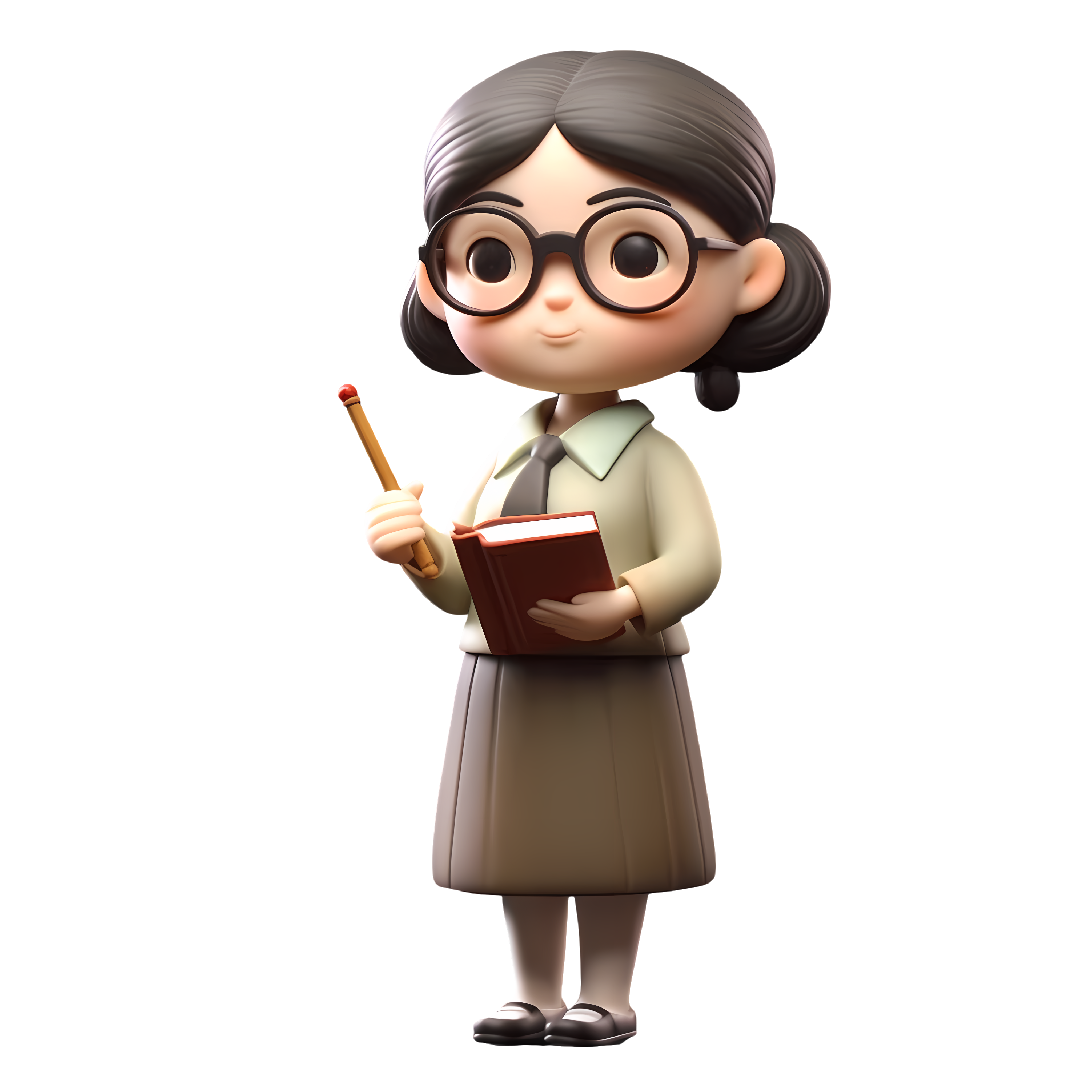 High-definition material of a female teacher wearing glasses