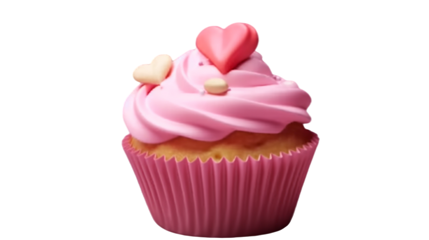 Pink heart-shaped decorative cake graphic material