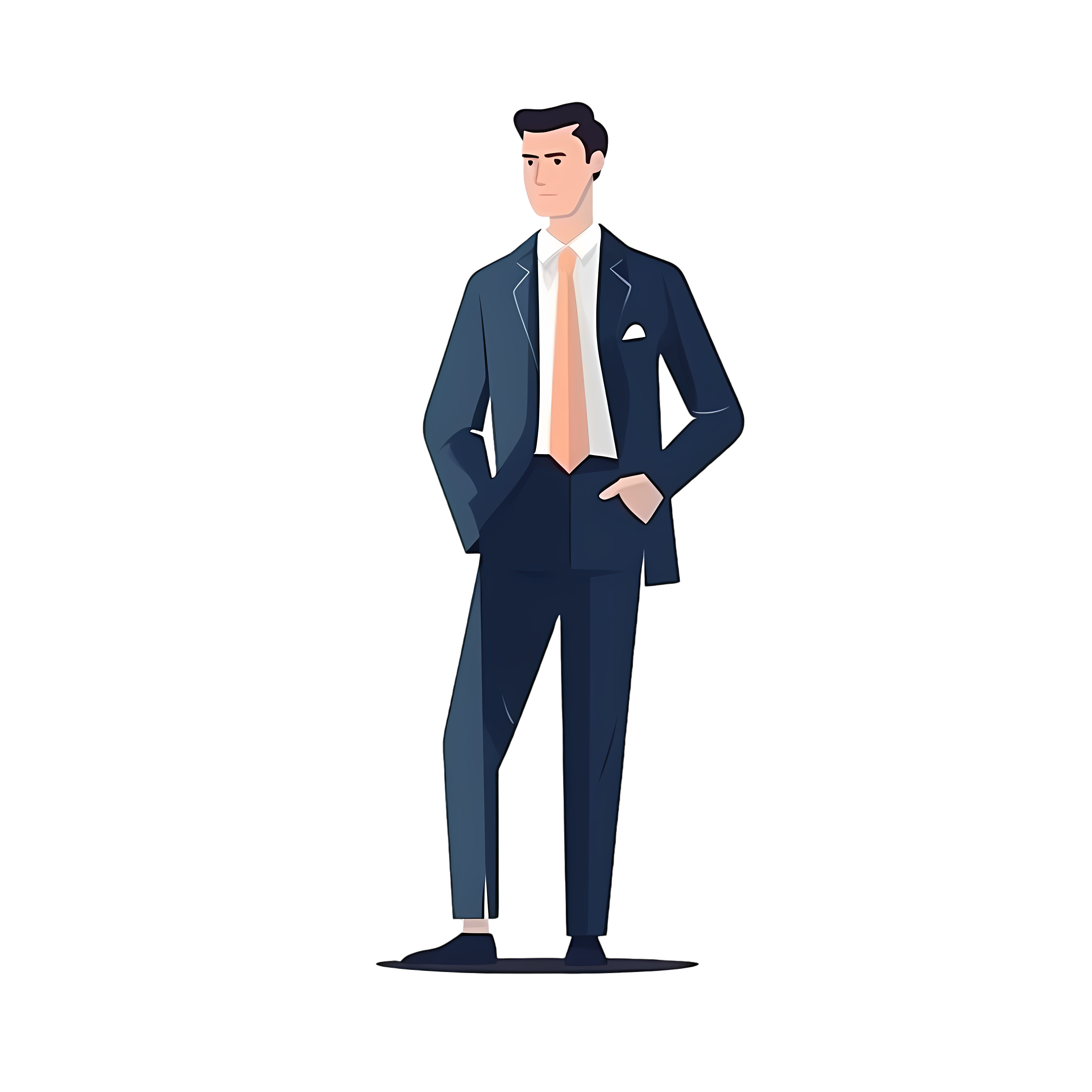 Illustration material of a man in a black suit