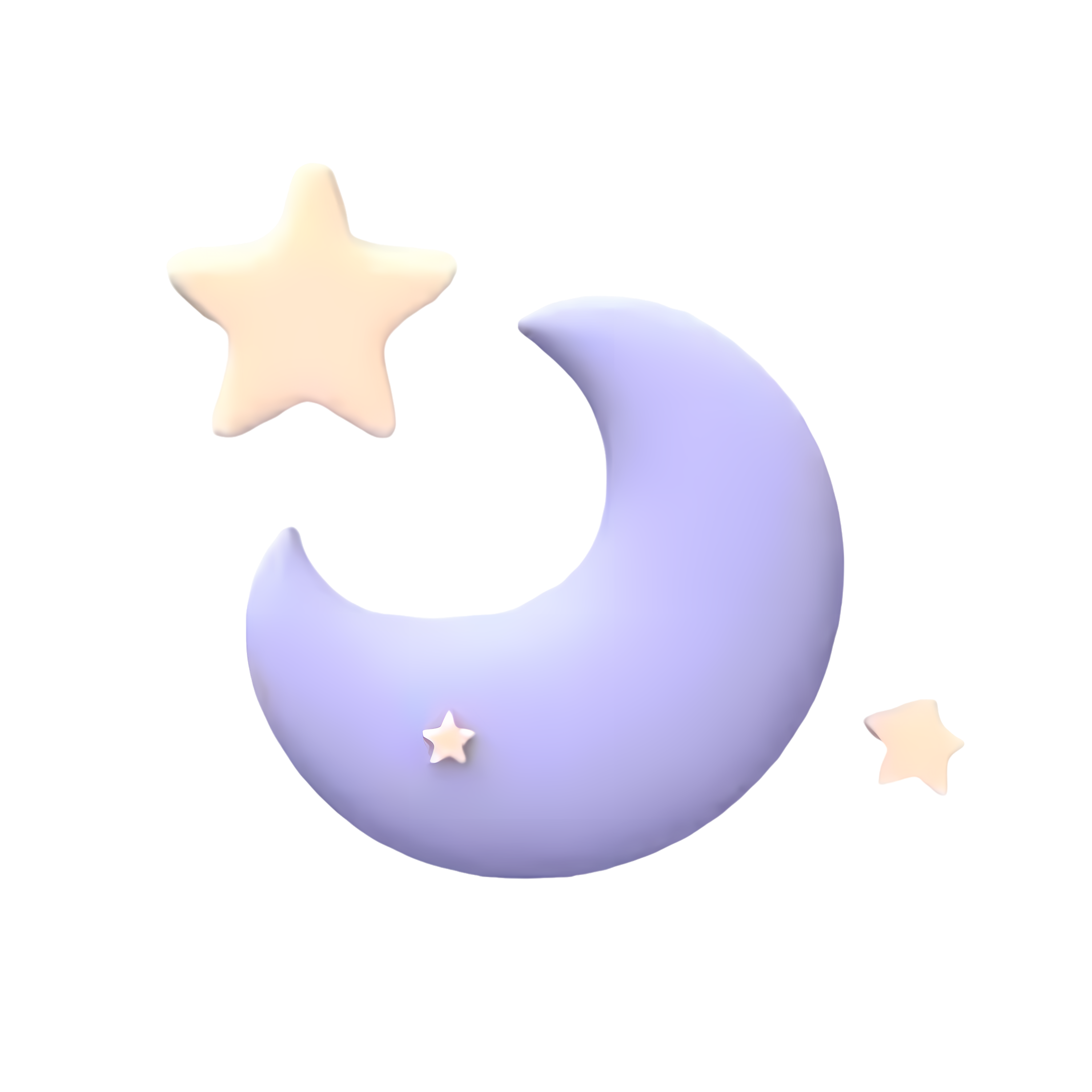 Purple Moon Yellow Stars Commercial Illustration