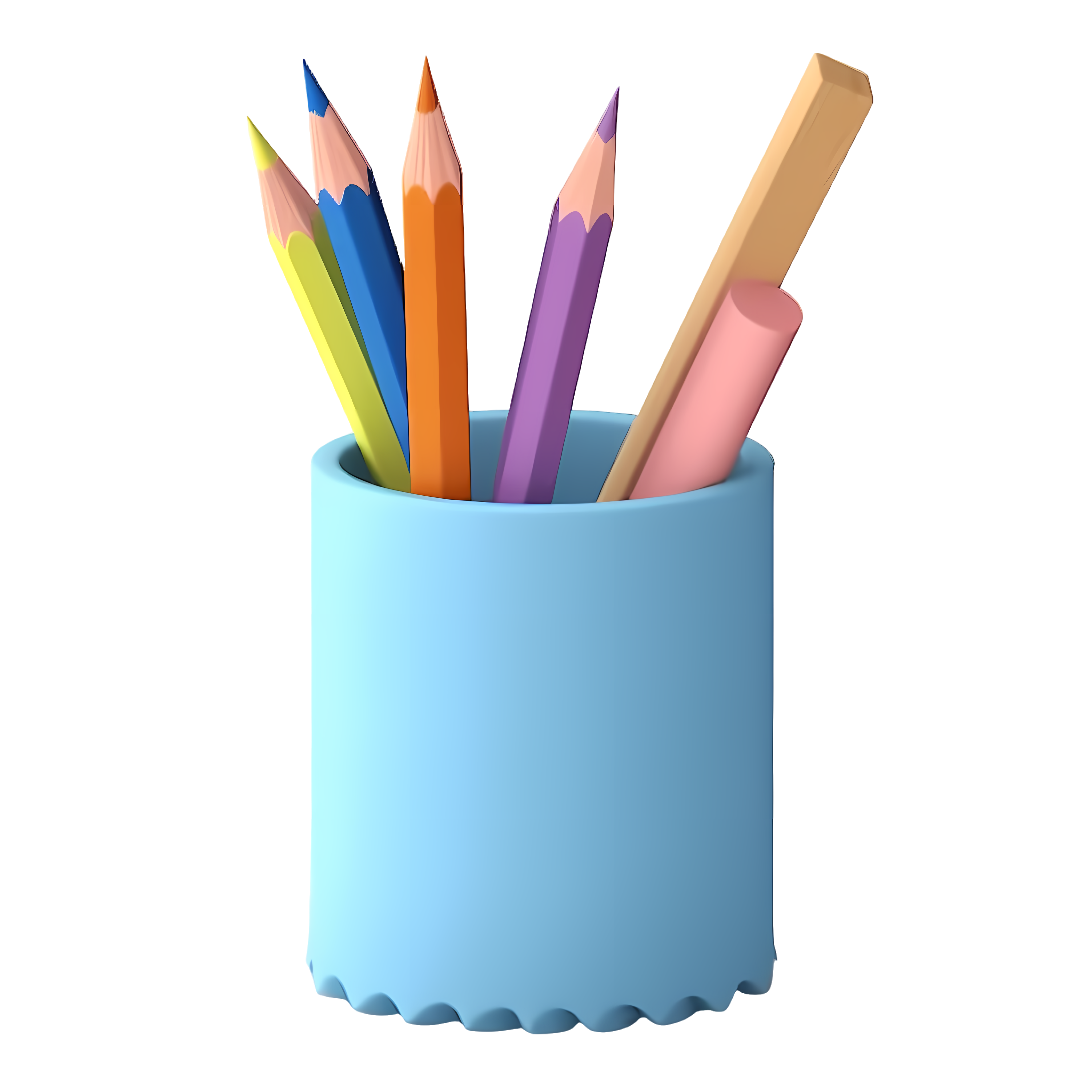 3D Color Pencil Illustration Elements
